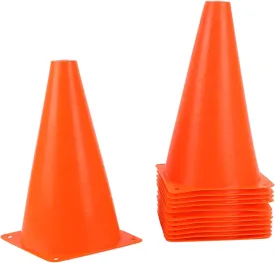 Juvale 9 Inch Orange Plastic Sports Safety Parking Cones (12 Pack)