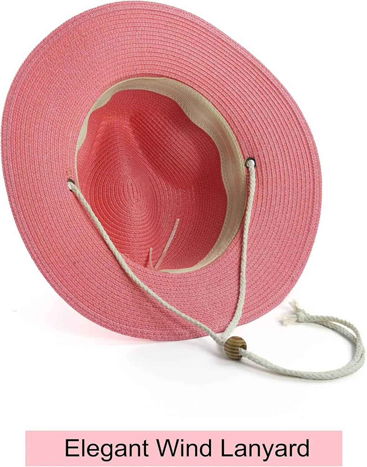 Koreshion Women Straw Fedora Hat Summer Panama Beach Sun Hats UV UPF50  Cap