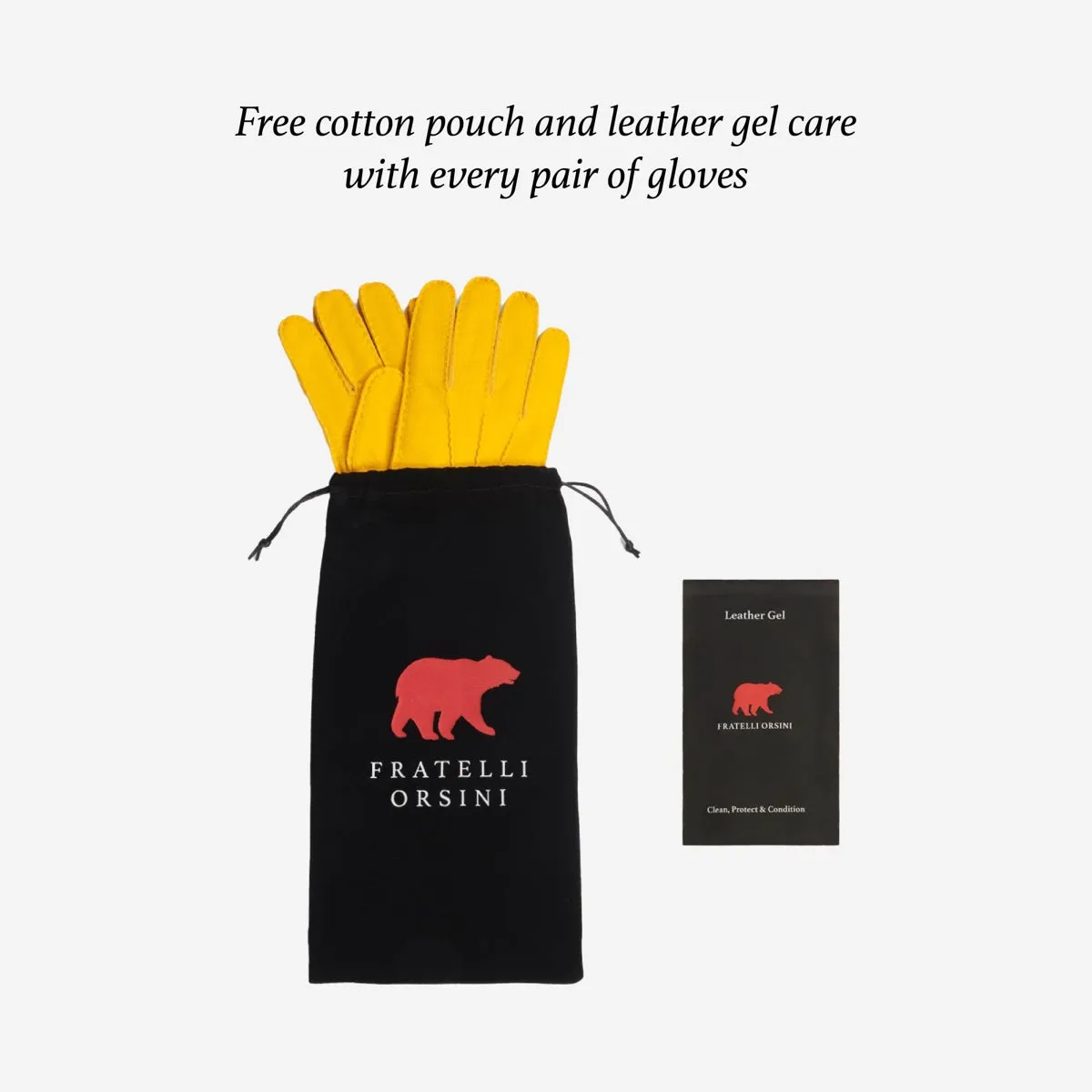 Leonardo (yellow) - Italian driving gloves made of American deerskin leather