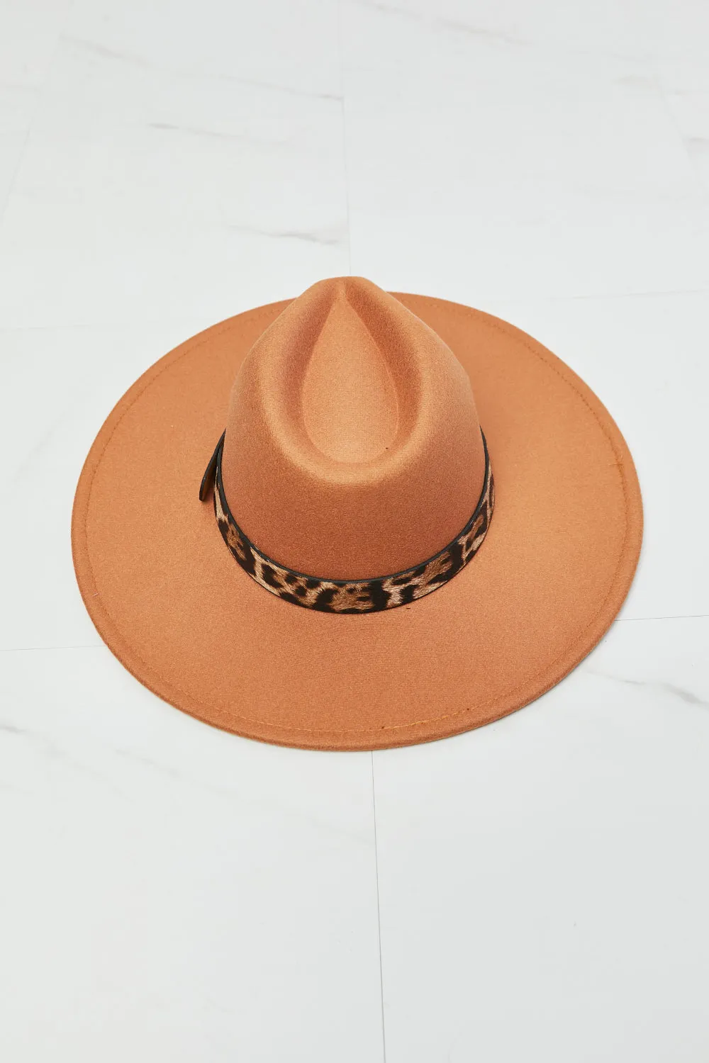Leopard Belted Wide Brim Hat