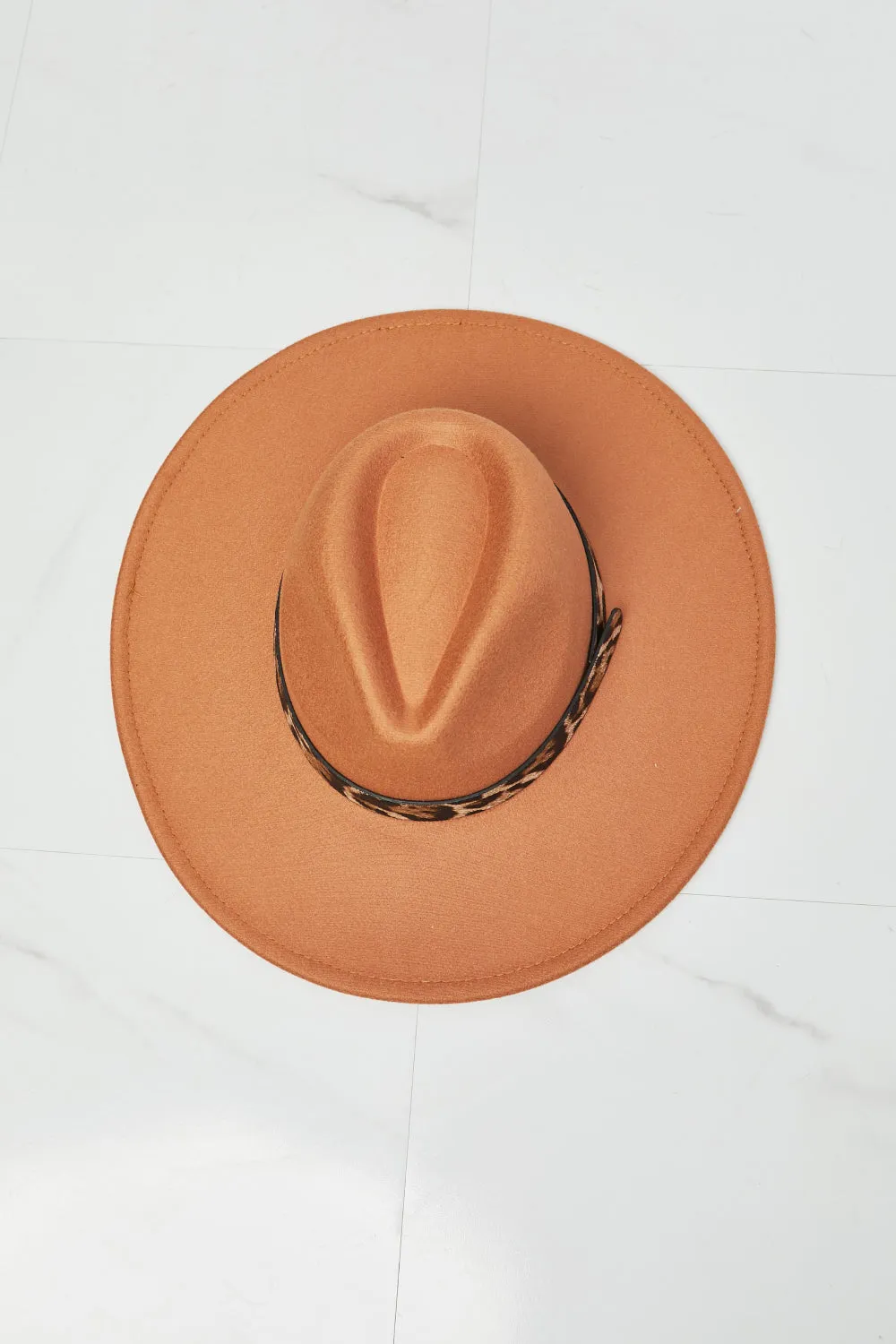 Leopard Belted Wide Brim Hat