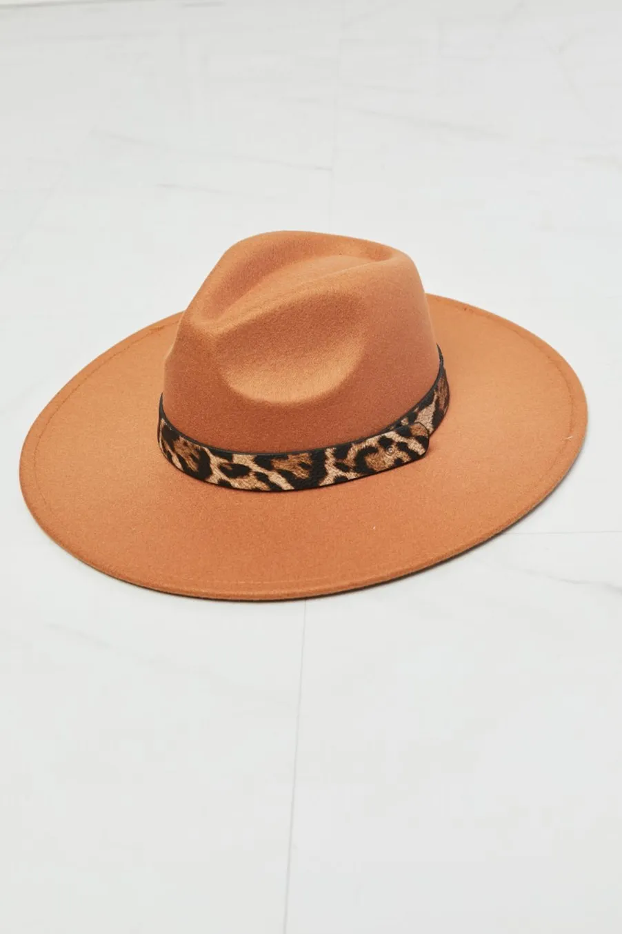 Leopard Belted Wide Brim Hat