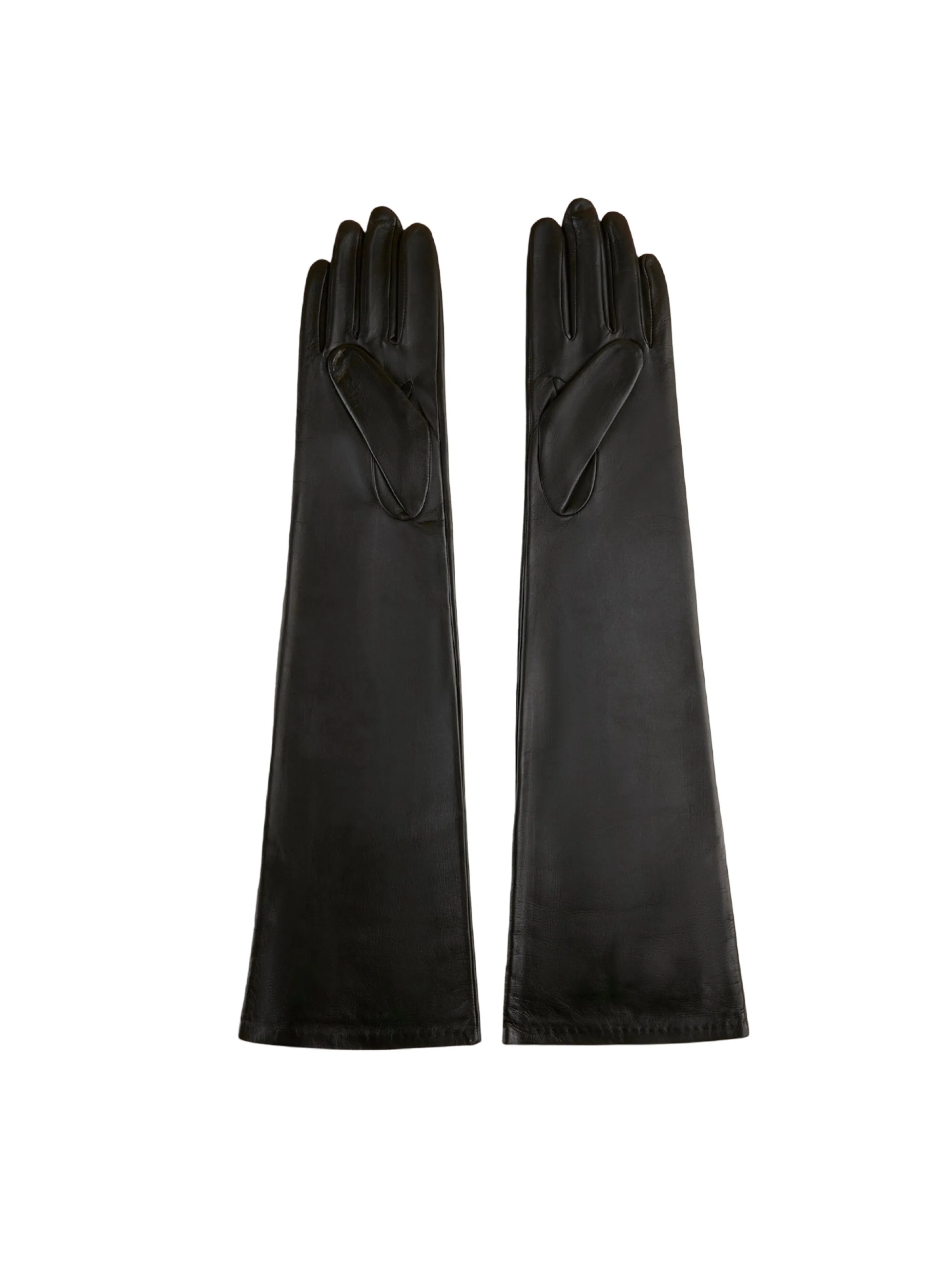 Long Leather Gloves in Warm Black by Liviana Conti