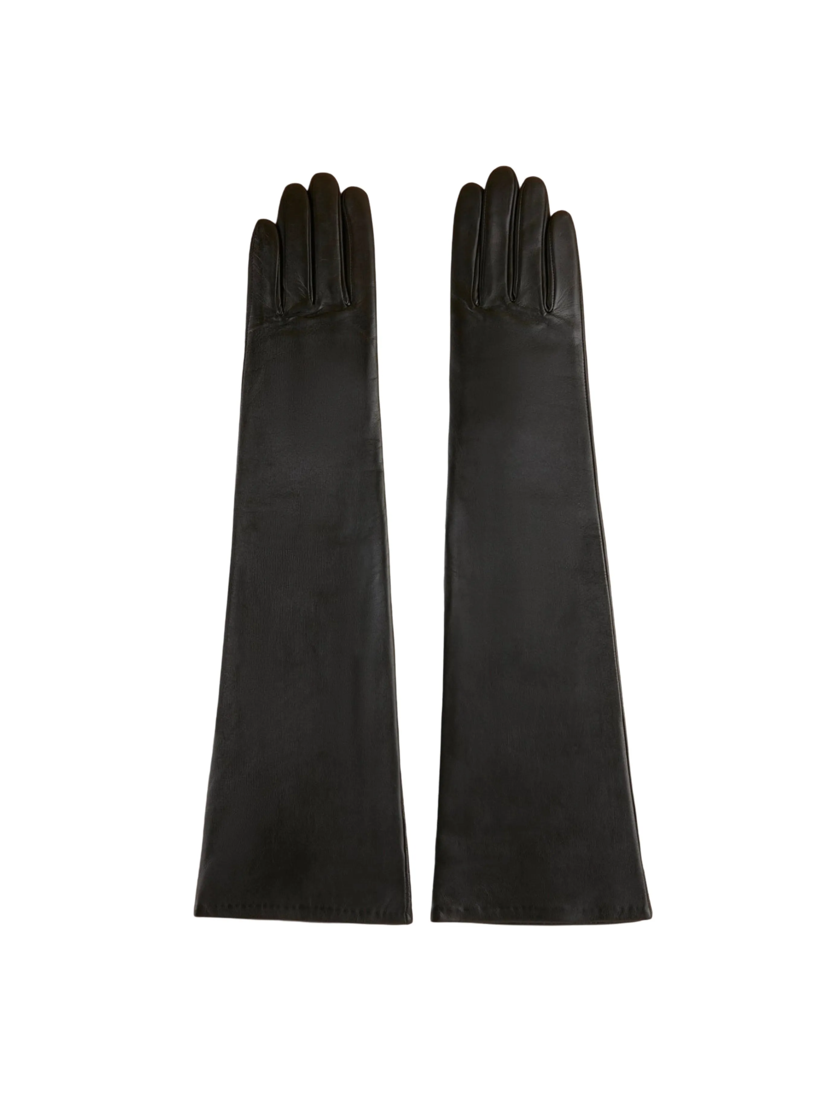 Long Leather Gloves in Warm Black by Liviana Conti