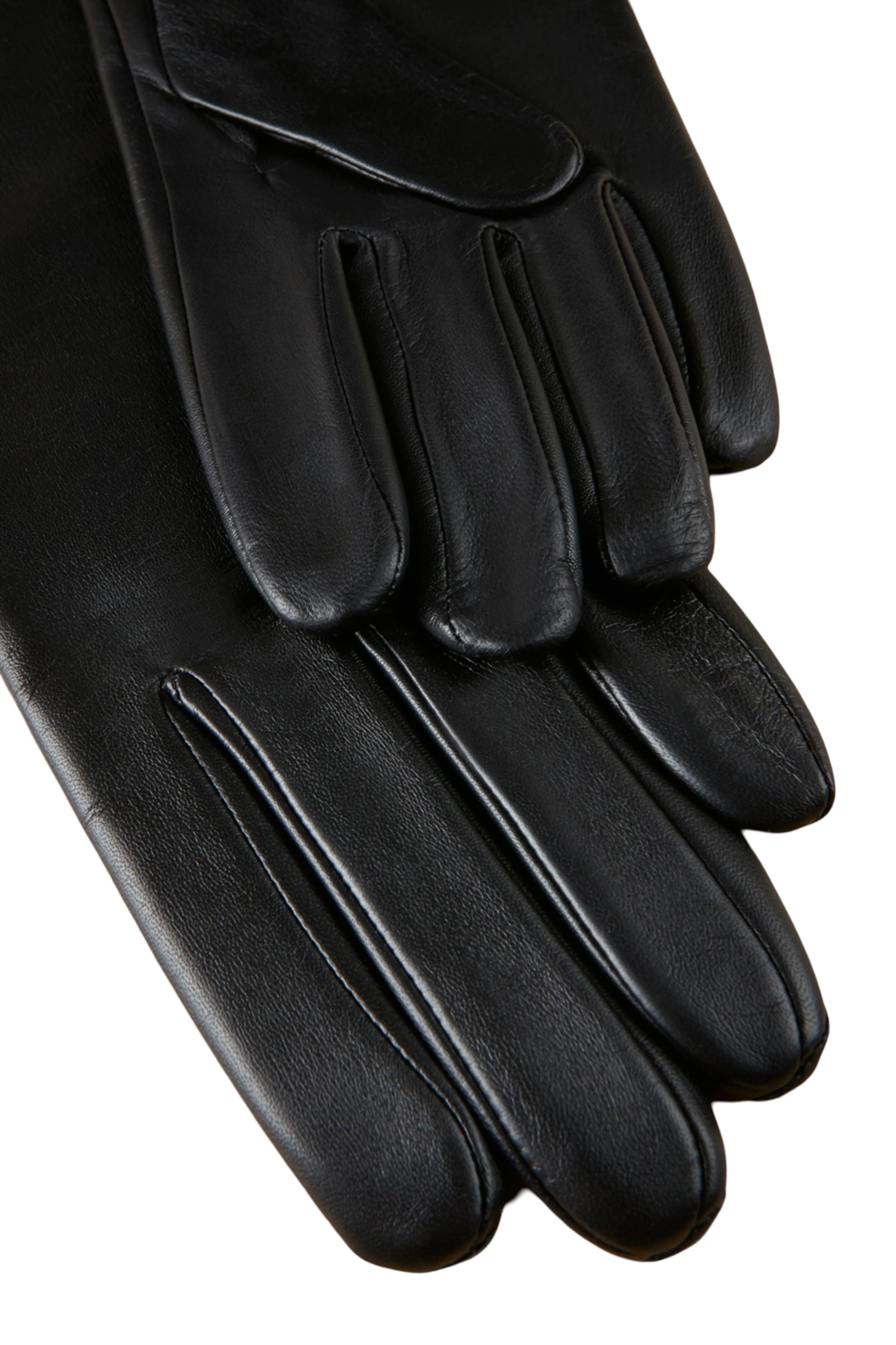 Long Leather Gloves in Warm Black by Liviana Conti