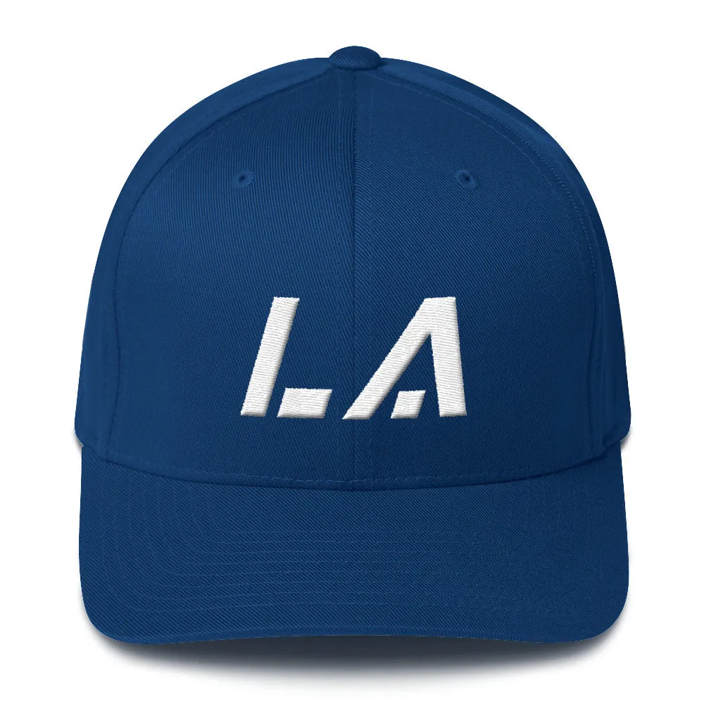 Louisiana - Structured Twill Cap - White Embroidery - LA - Many Hat Color Options Available