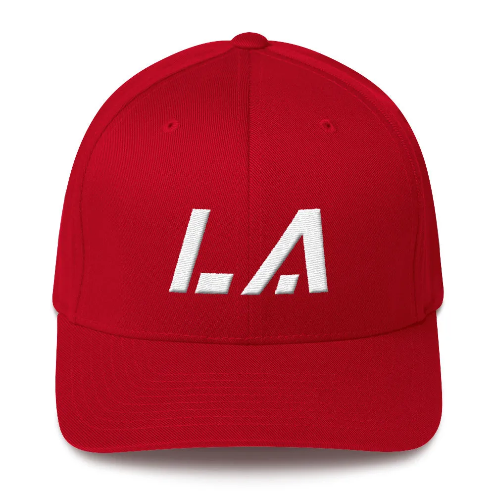 Louisiana - Structured Twill Cap - White Embroidery - LA - Many Hat Color Options Available