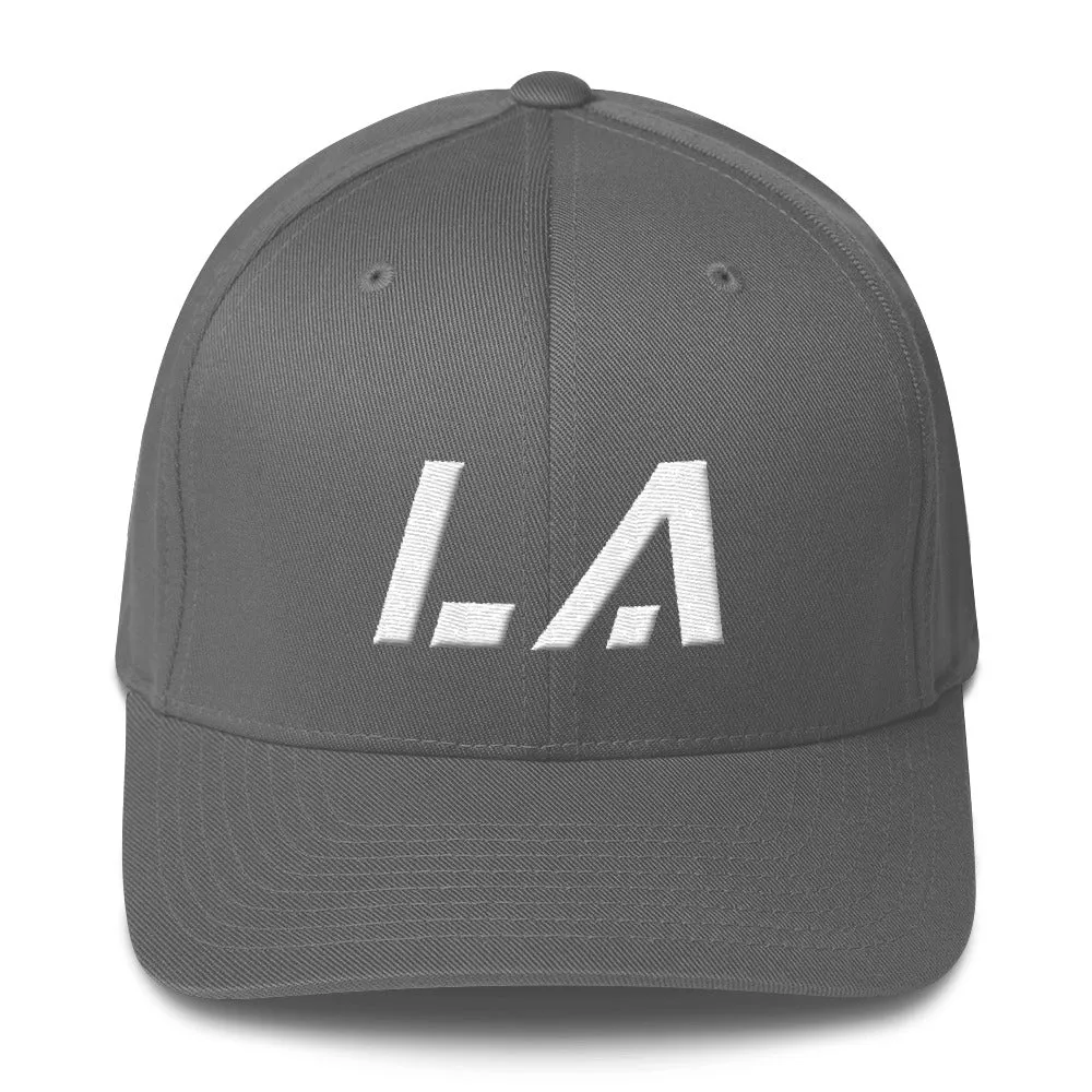 Louisiana - Structured Twill Cap - White Embroidery - LA - Many Hat Color Options Available