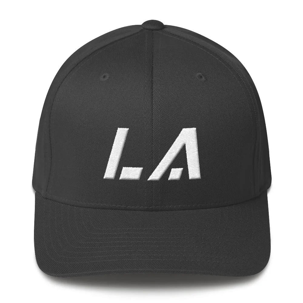 Louisiana - Structured Twill Cap - White Embroidery - LA - Many Hat Color Options Available