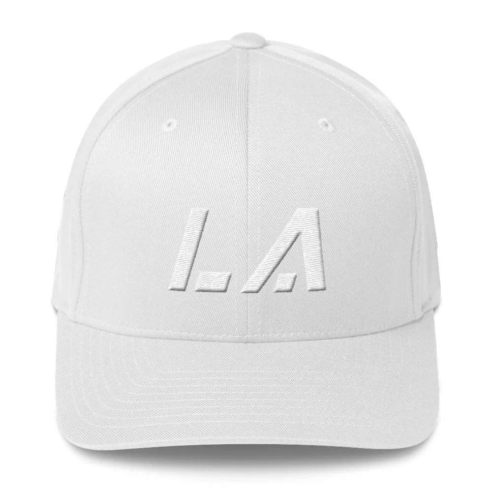Louisiana - Structured Twill Cap - White Embroidery - LA - Many Hat Color Options Available