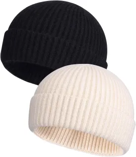MAIAGO Fisherman Beanie for Men Women, Knit Cuff Beanie Cap Short Beanie Hat, Winter Warm Hats