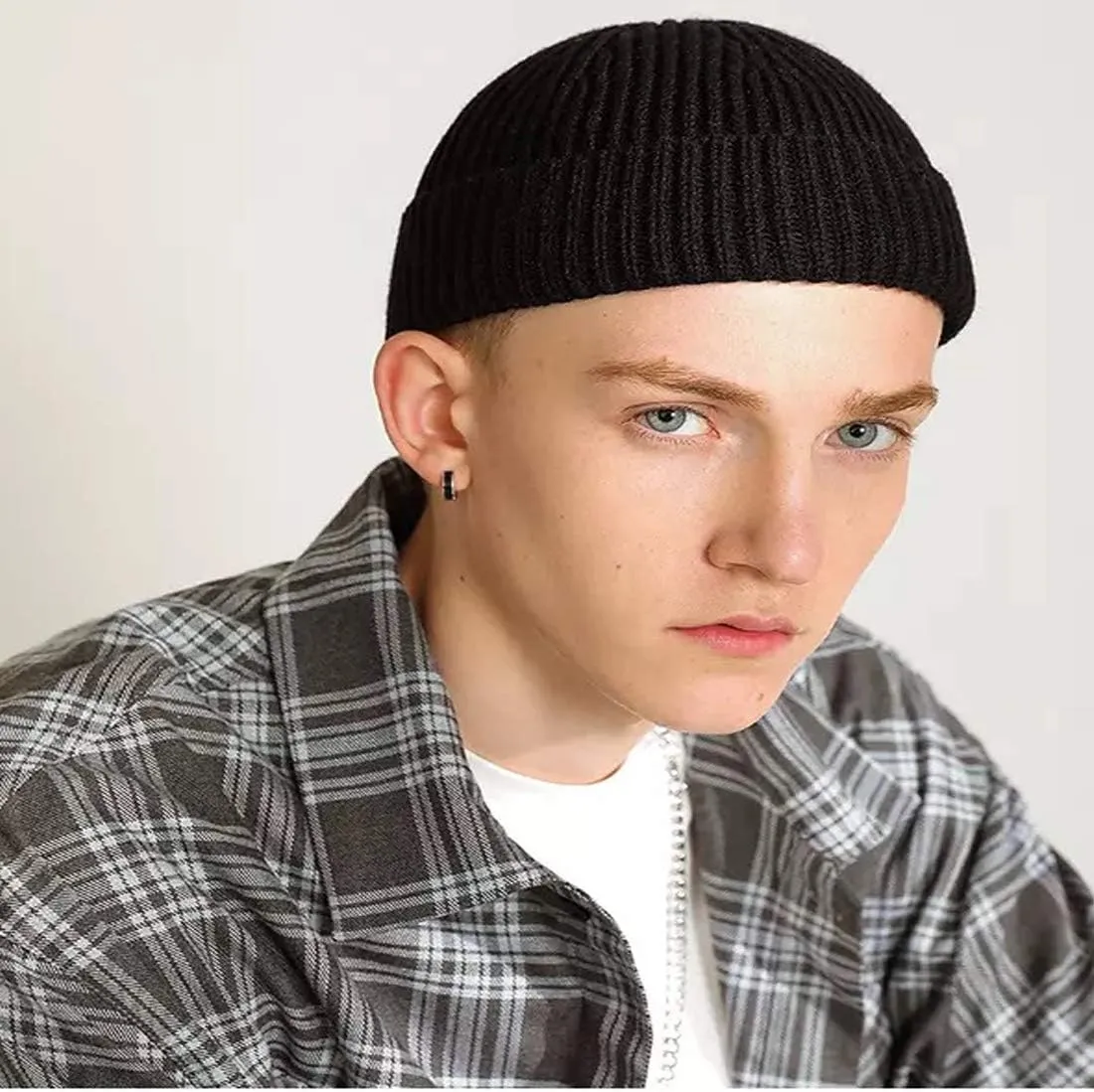 MAIAGO Fisherman Beanie for Men Women, Knit Cuff Beanie Cap Short Beanie Hat, Winter Warm Hats