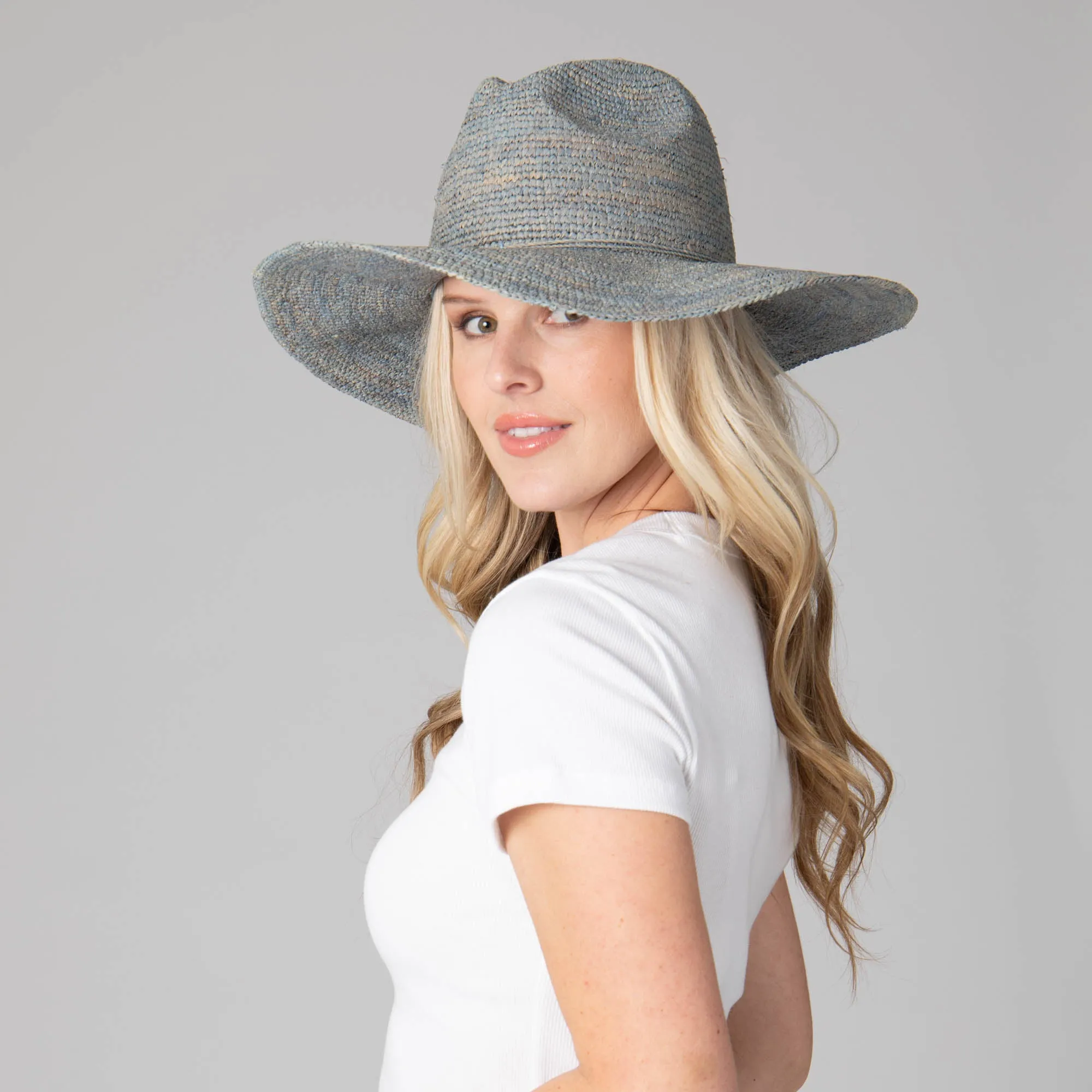 Marina Women's Crochet Raffia Fedora