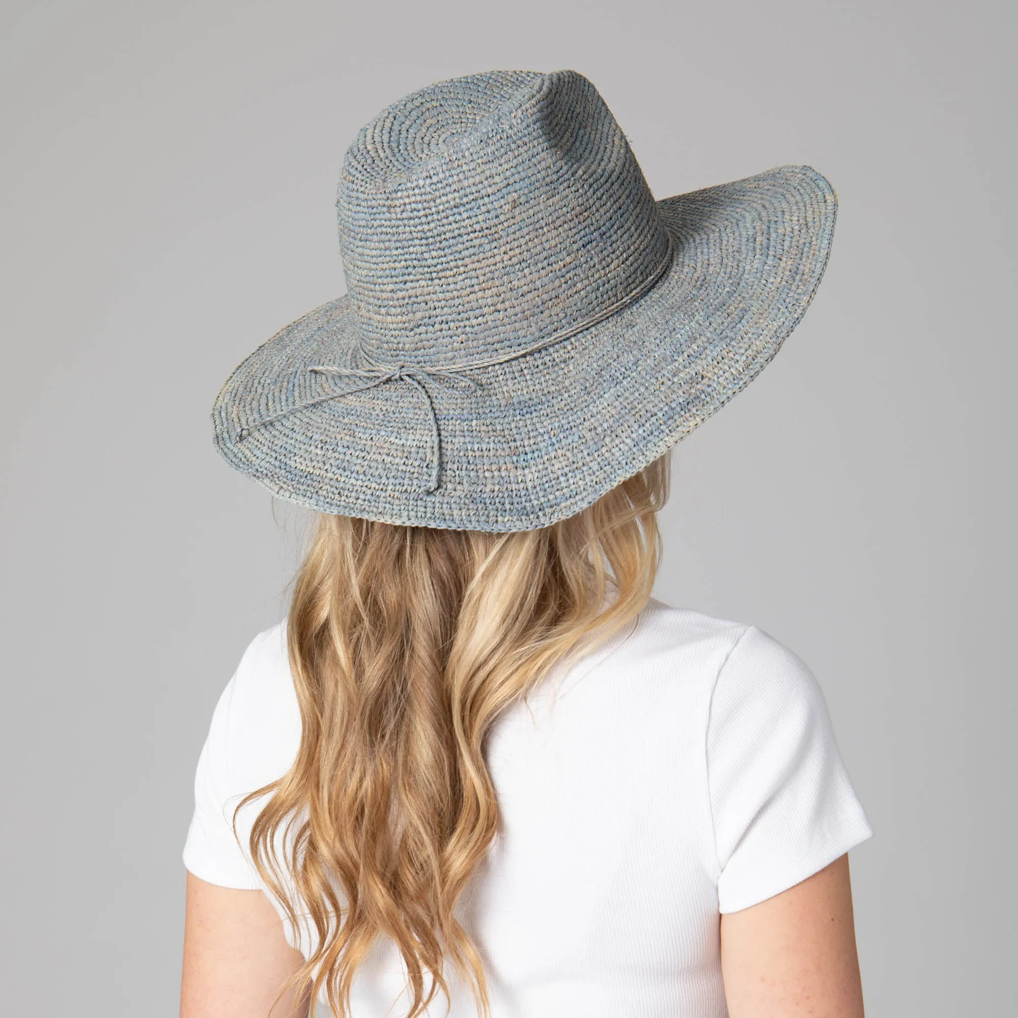 Marina Women's Crochet Raffia Fedora
