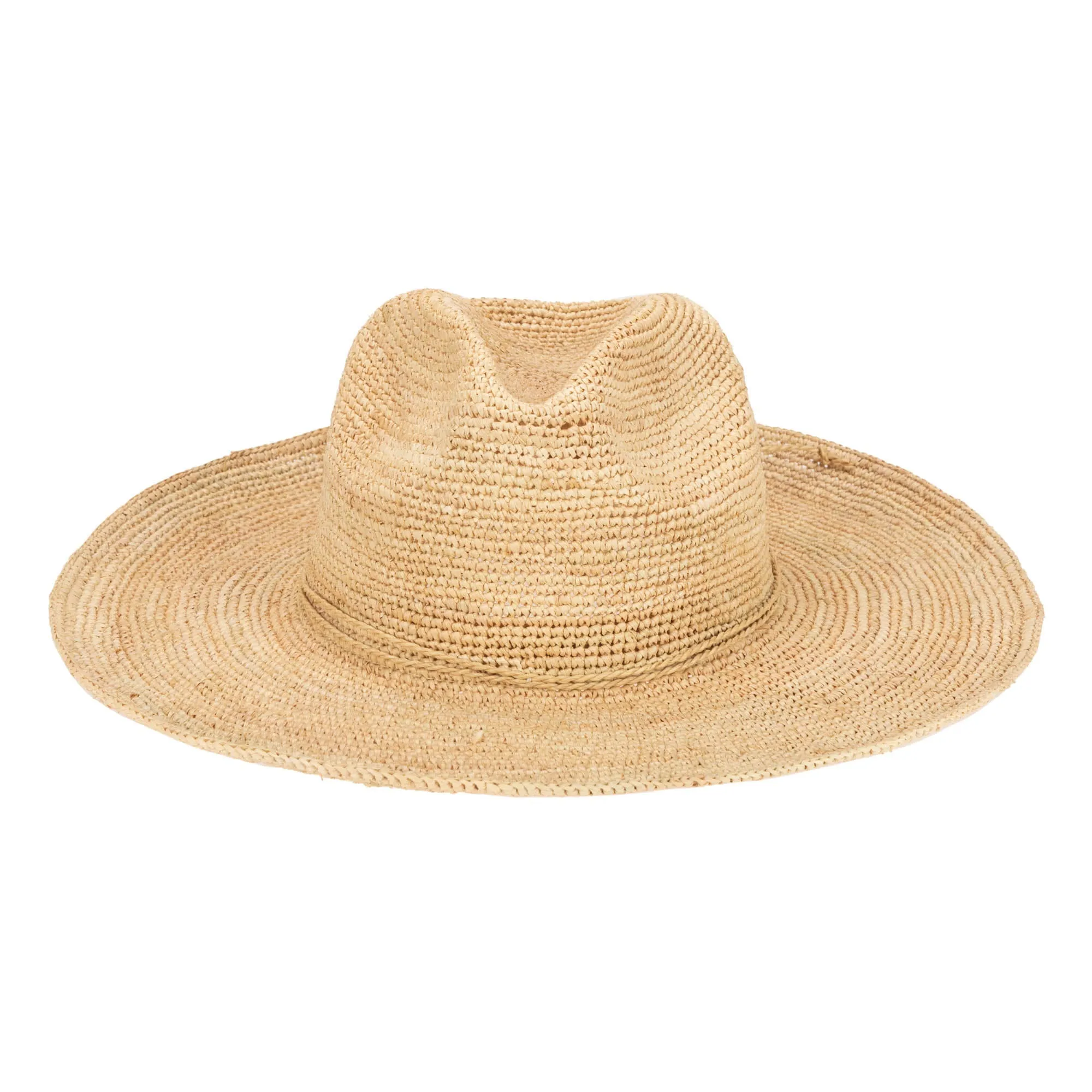 Marina Women's Crochet Raffia Fedora