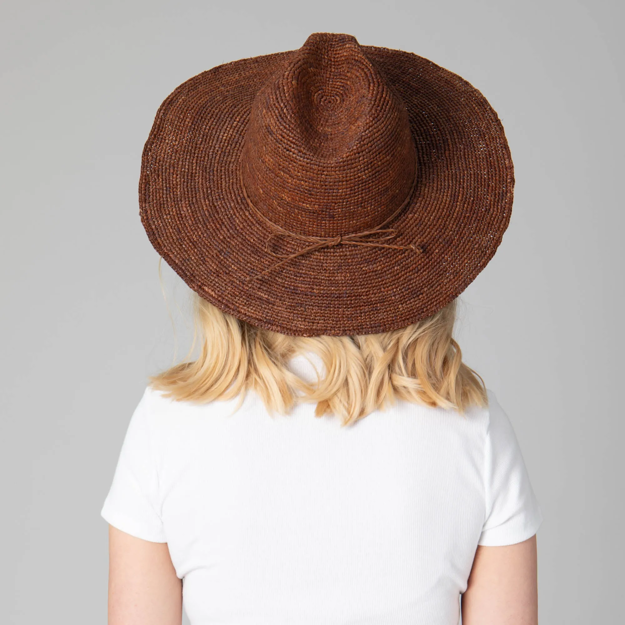 Marina Women's Crochet Raffia Fedora