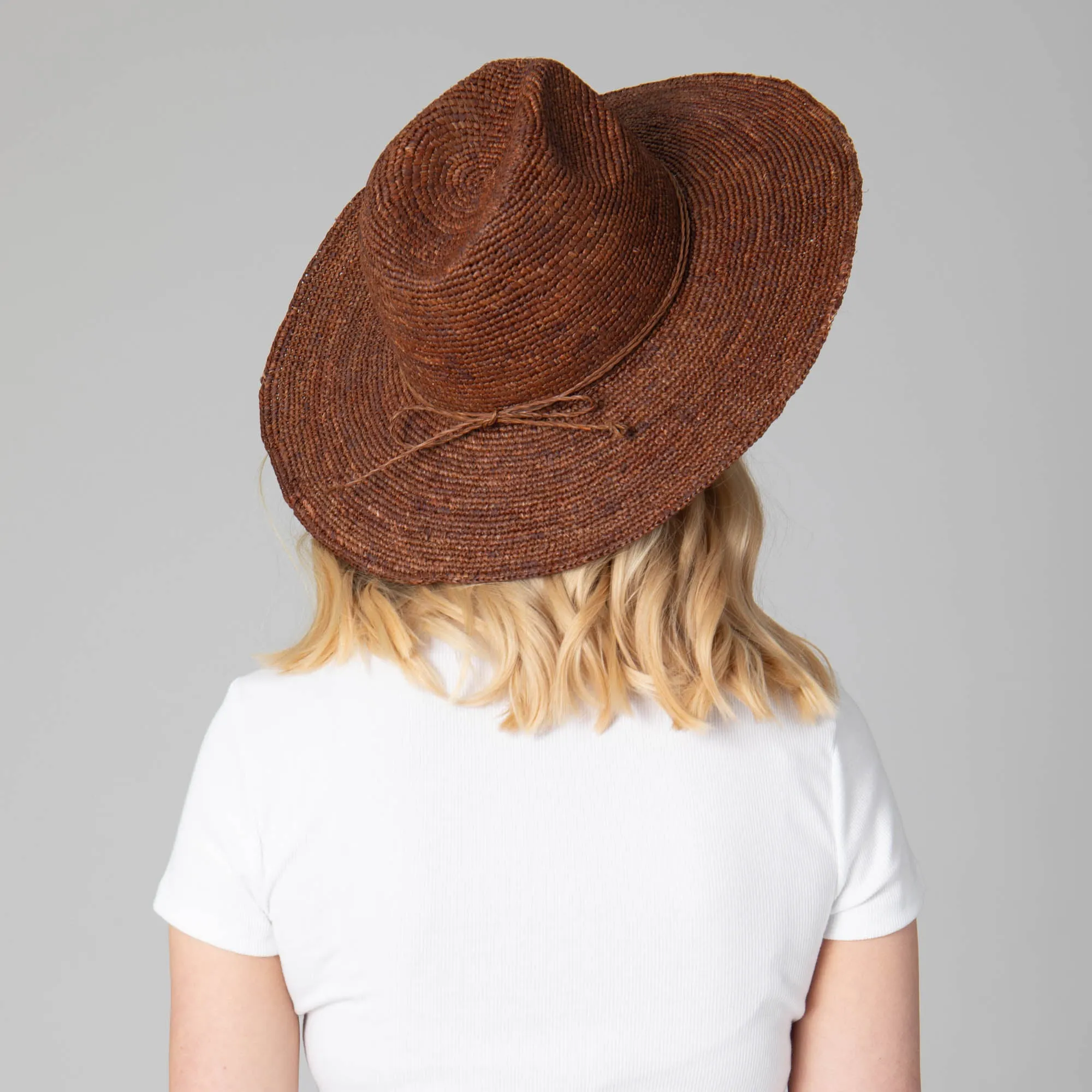 Marina Women's Crochet Raffia Fedora