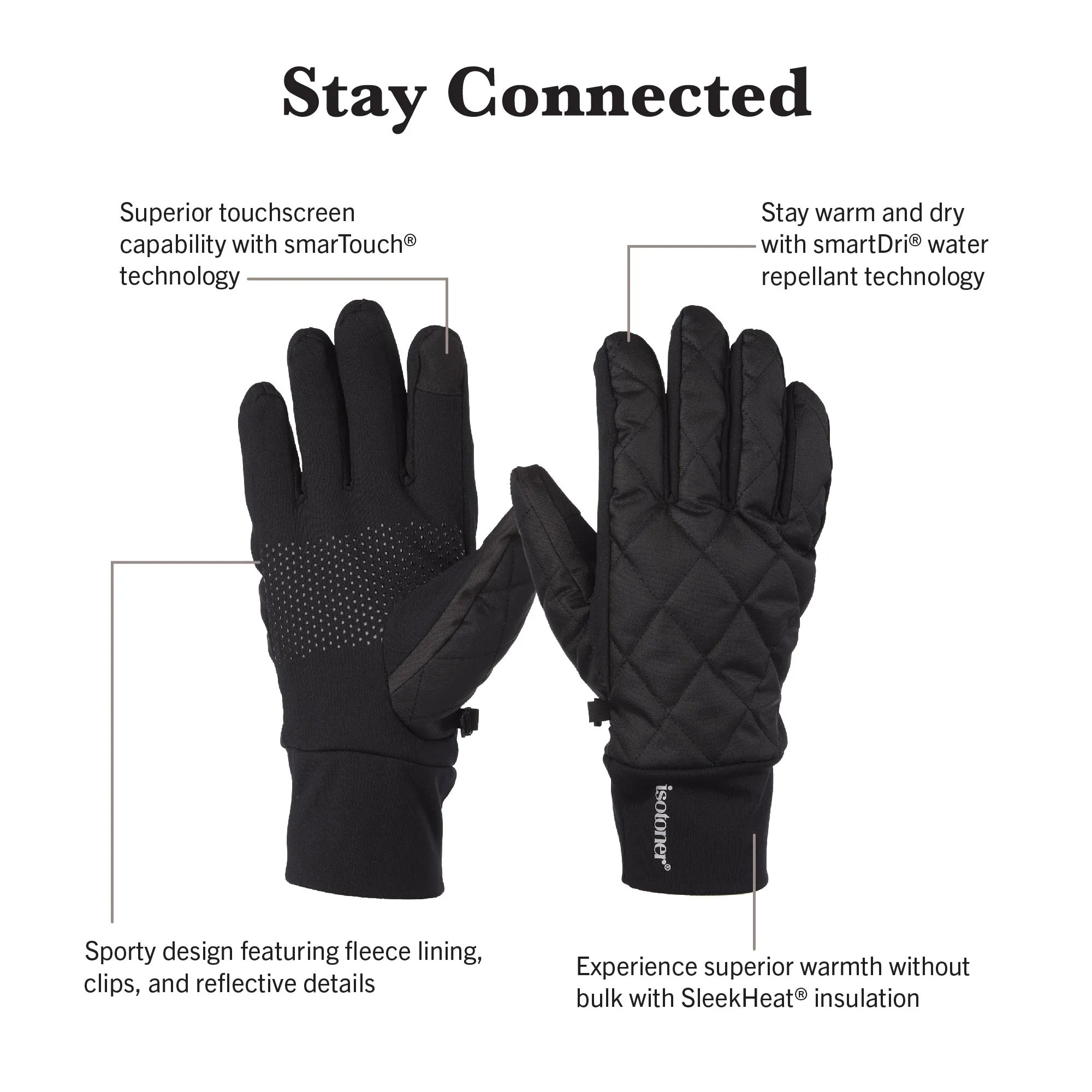 Men's Insulated, Water Repellent and Fleece Lined Touchscreen Gloves