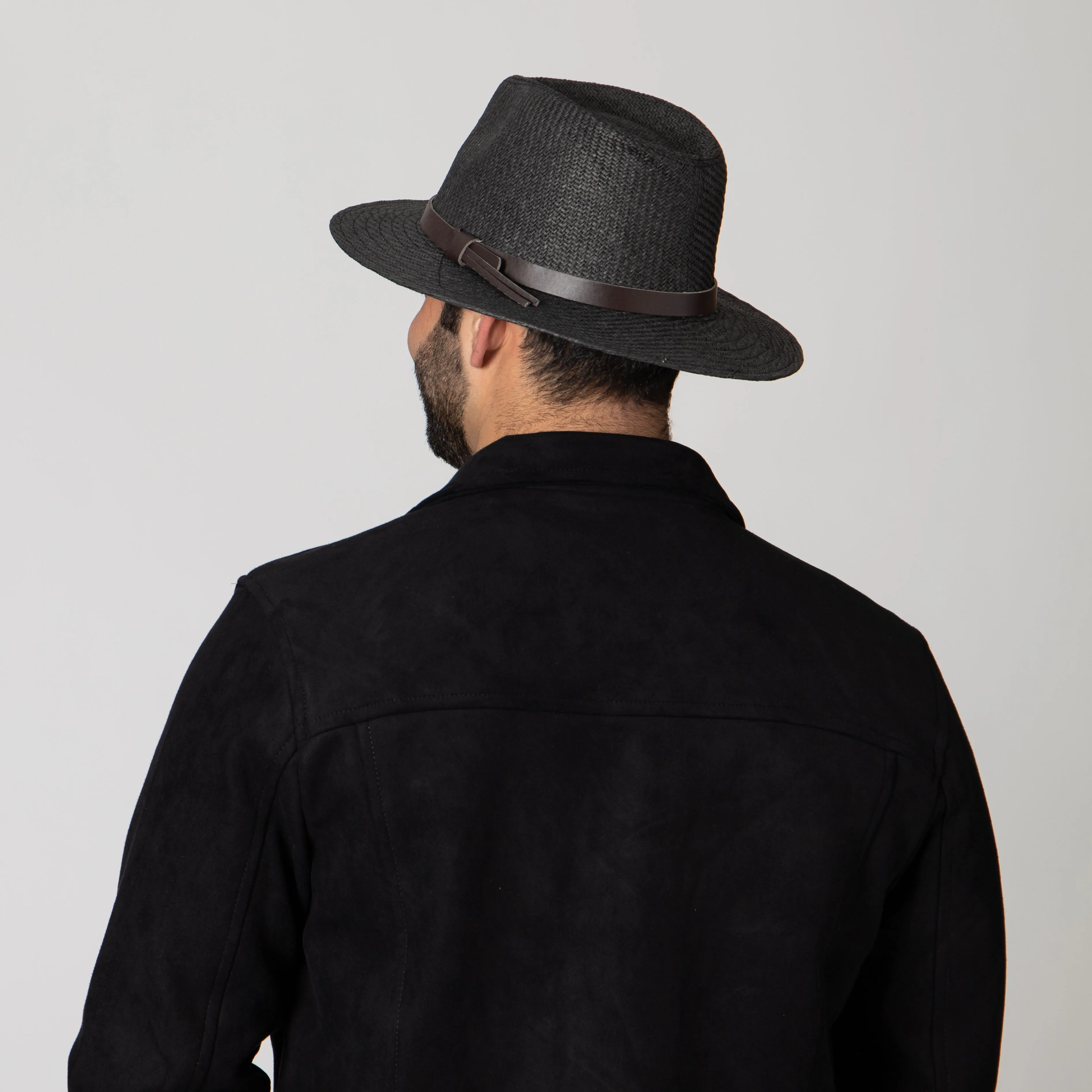 Men's Paper Fedora with Faux Leather Band