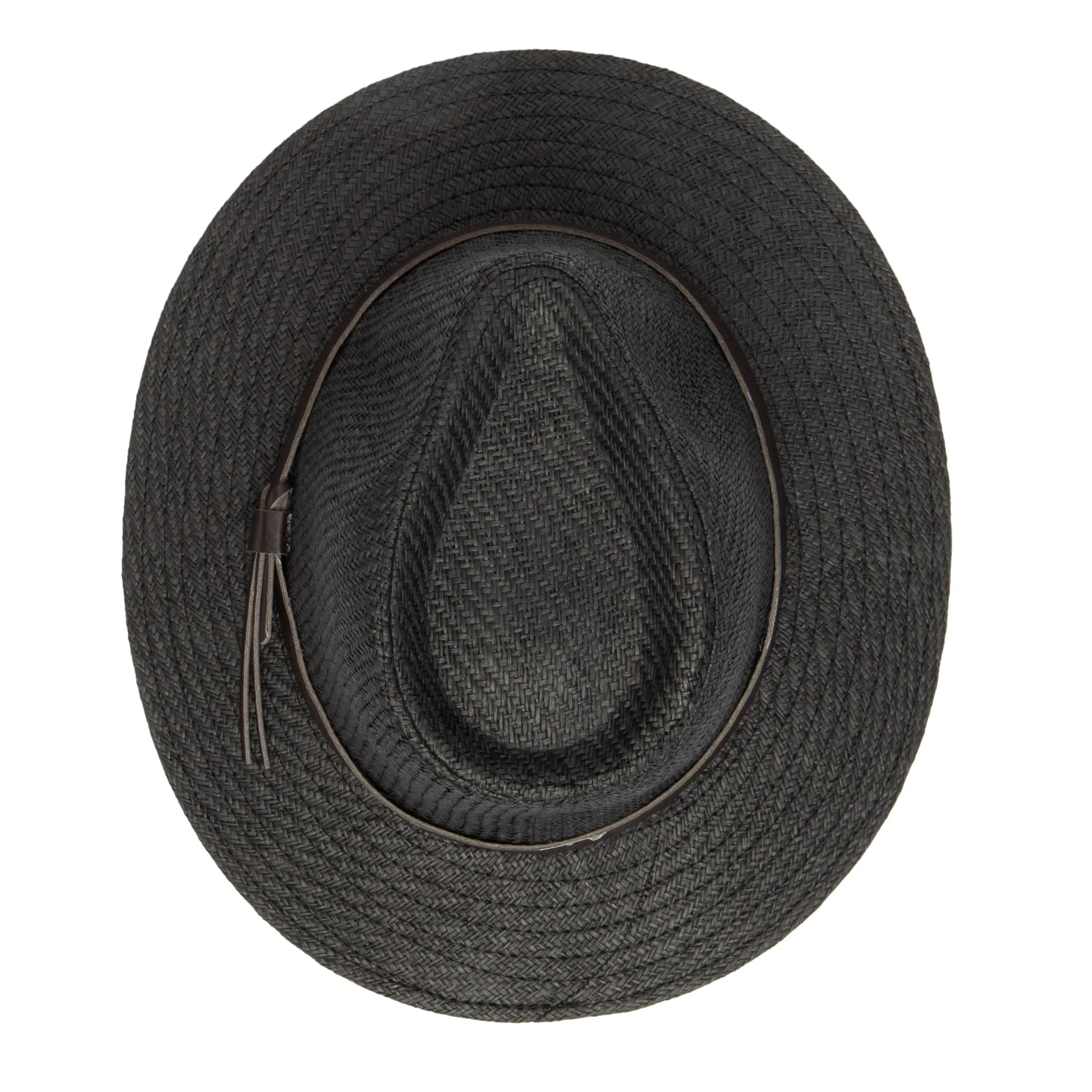 Men's Paper Fedora with Faux Leather Band