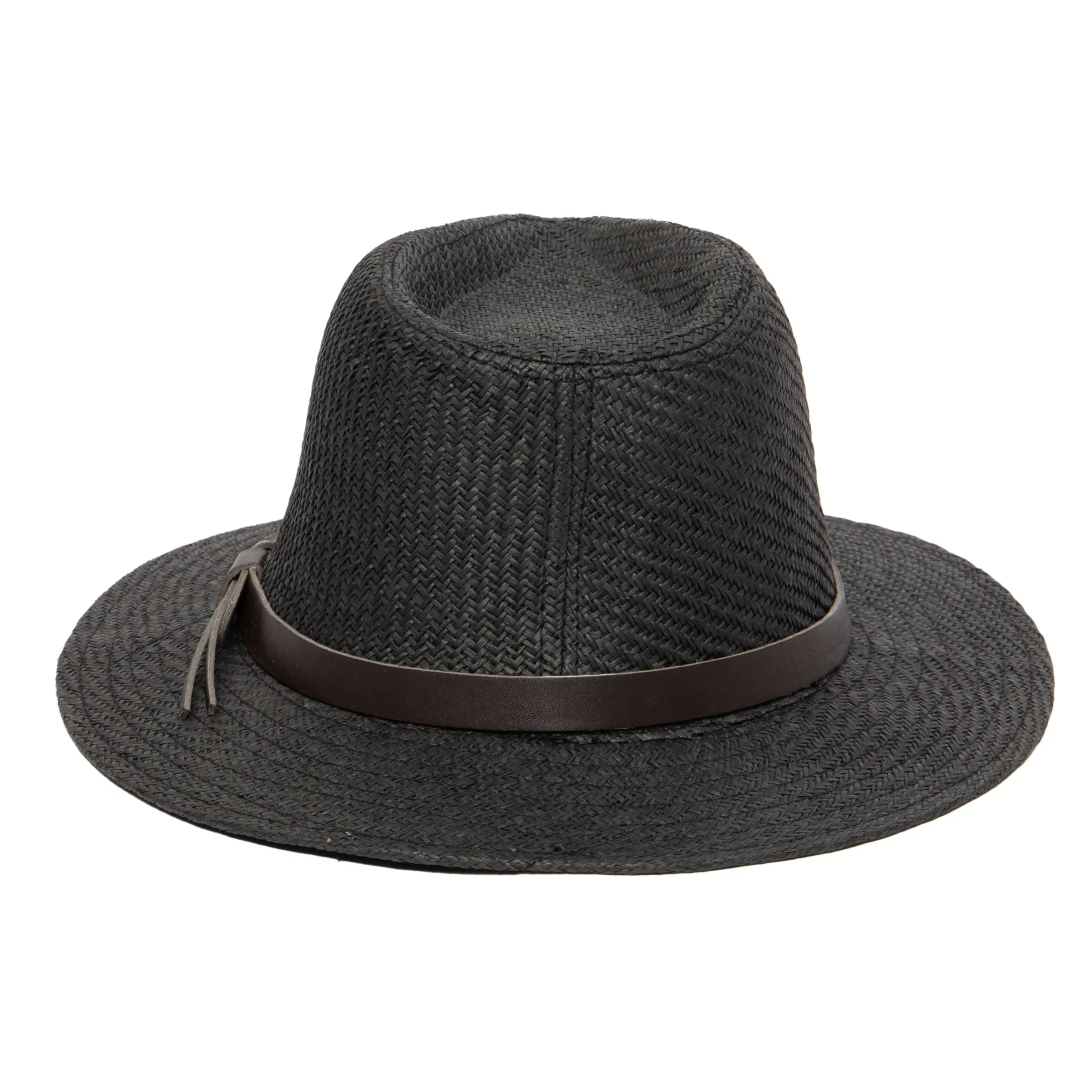 Men's Paper Fedora with Faux Leather Band