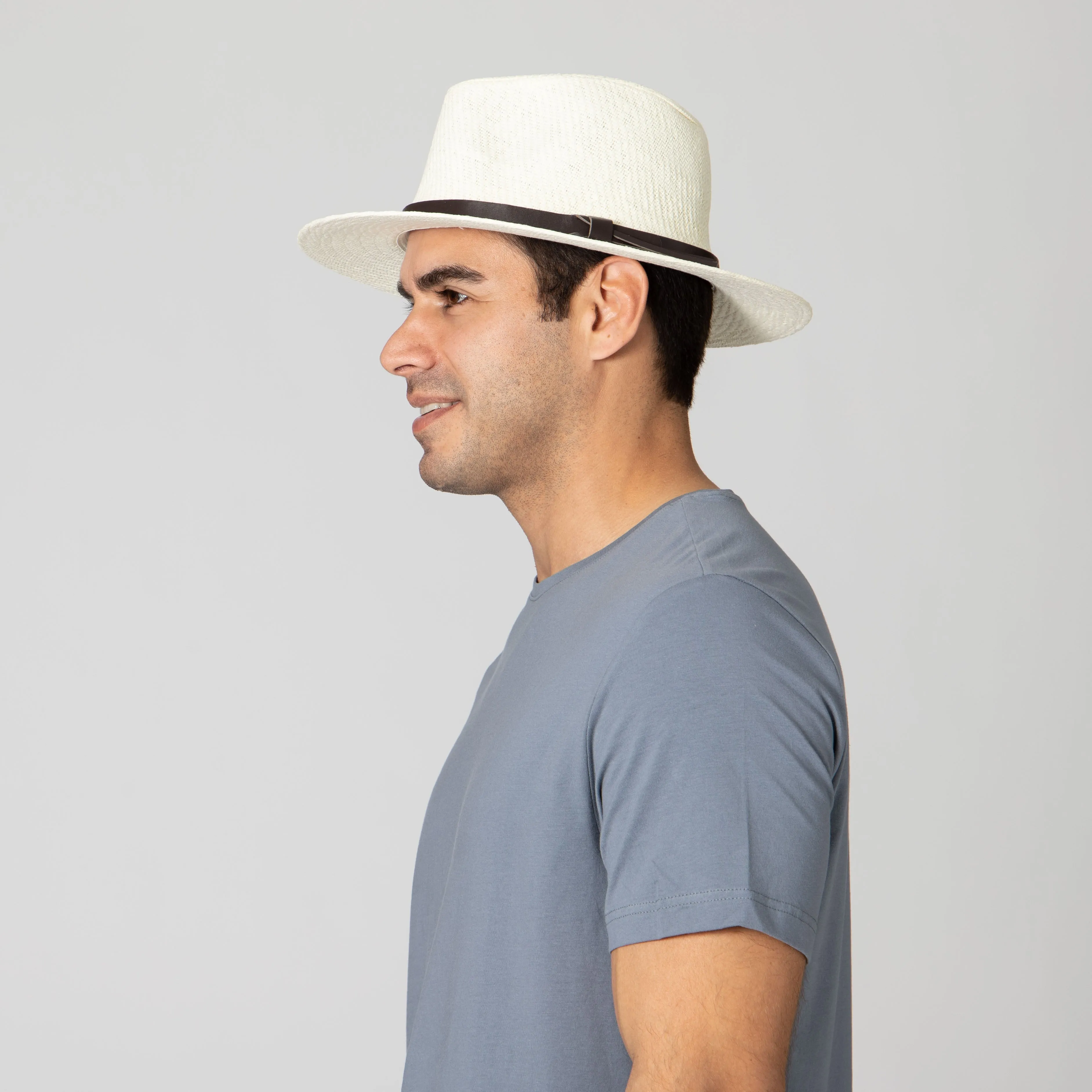Men's Paper Fedora with Faux Leather Band