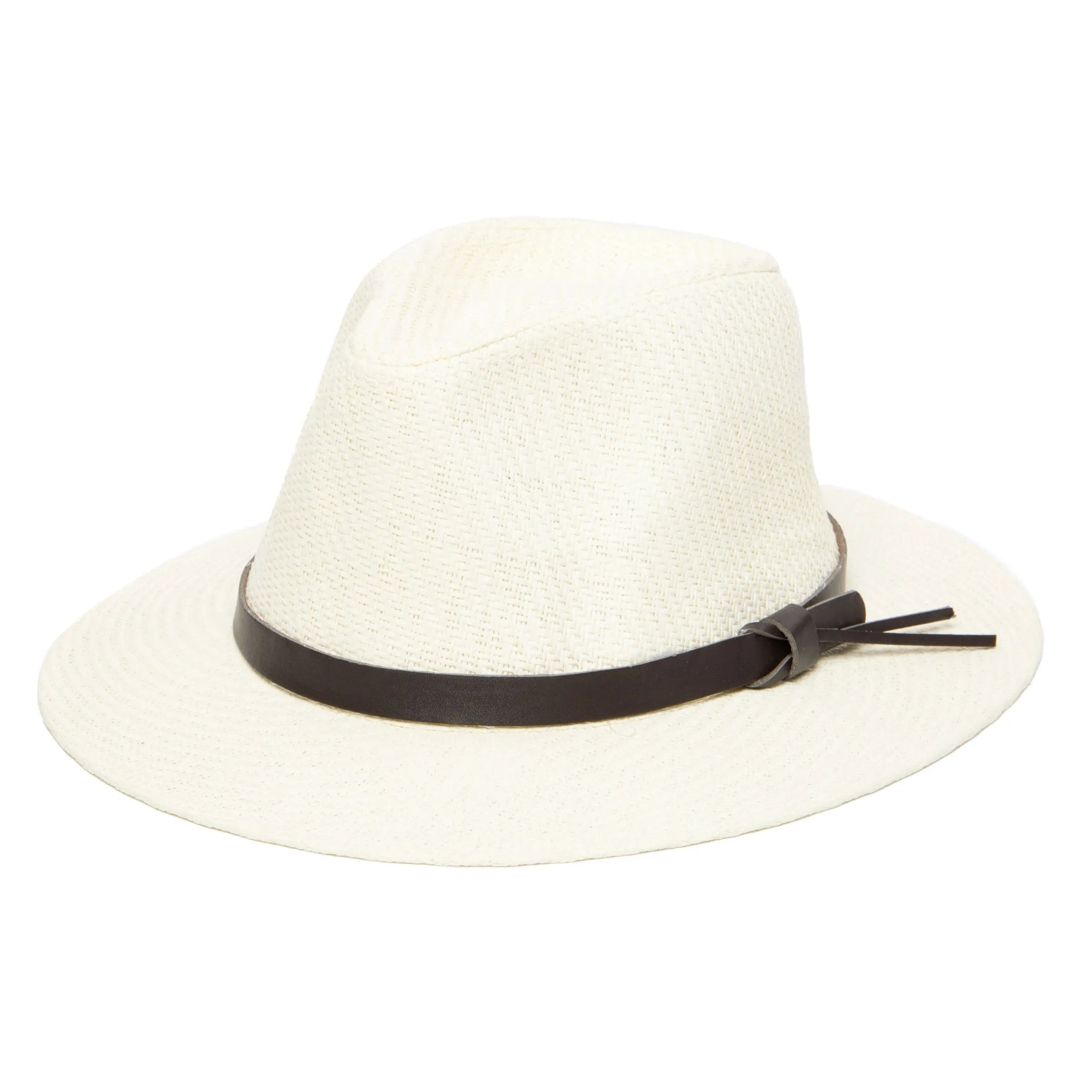 Men's Paper Fedora with Faux Leather Band