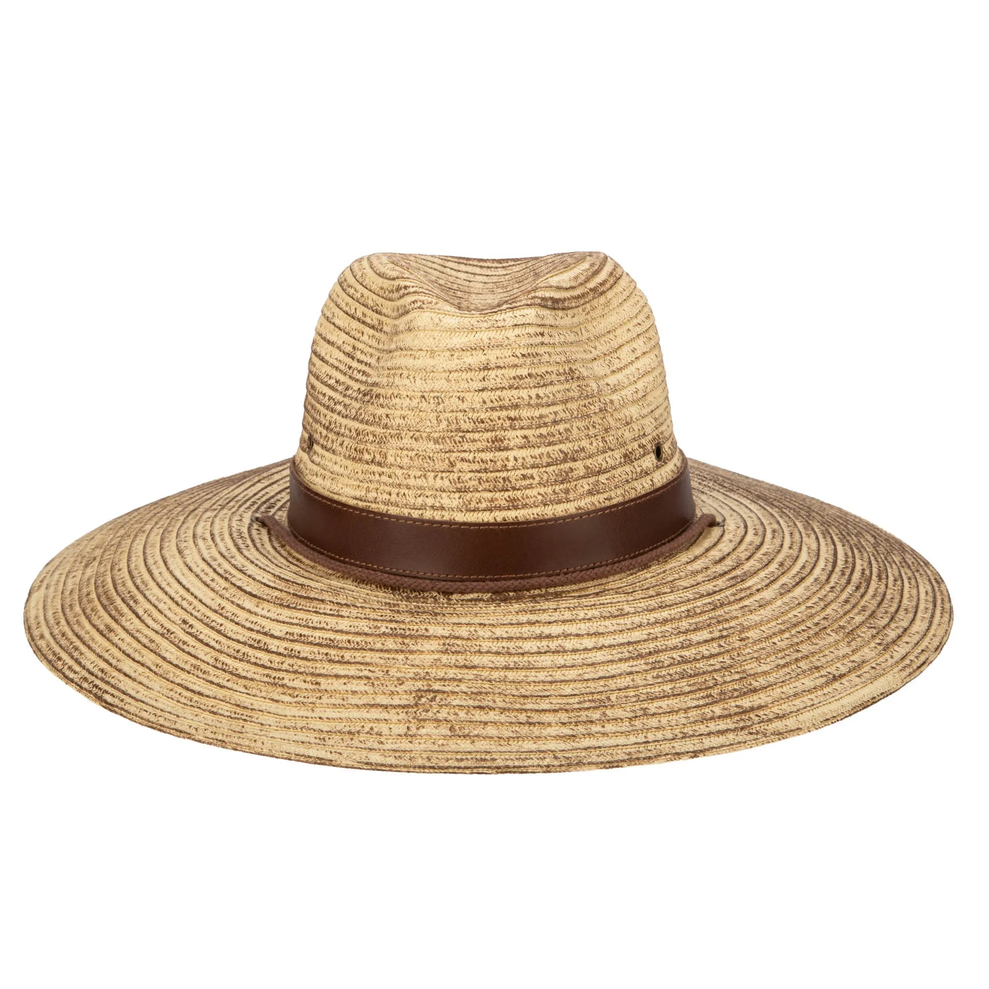 Mens Paperbraid Fedora with Leather Band and Matching Chin Chord