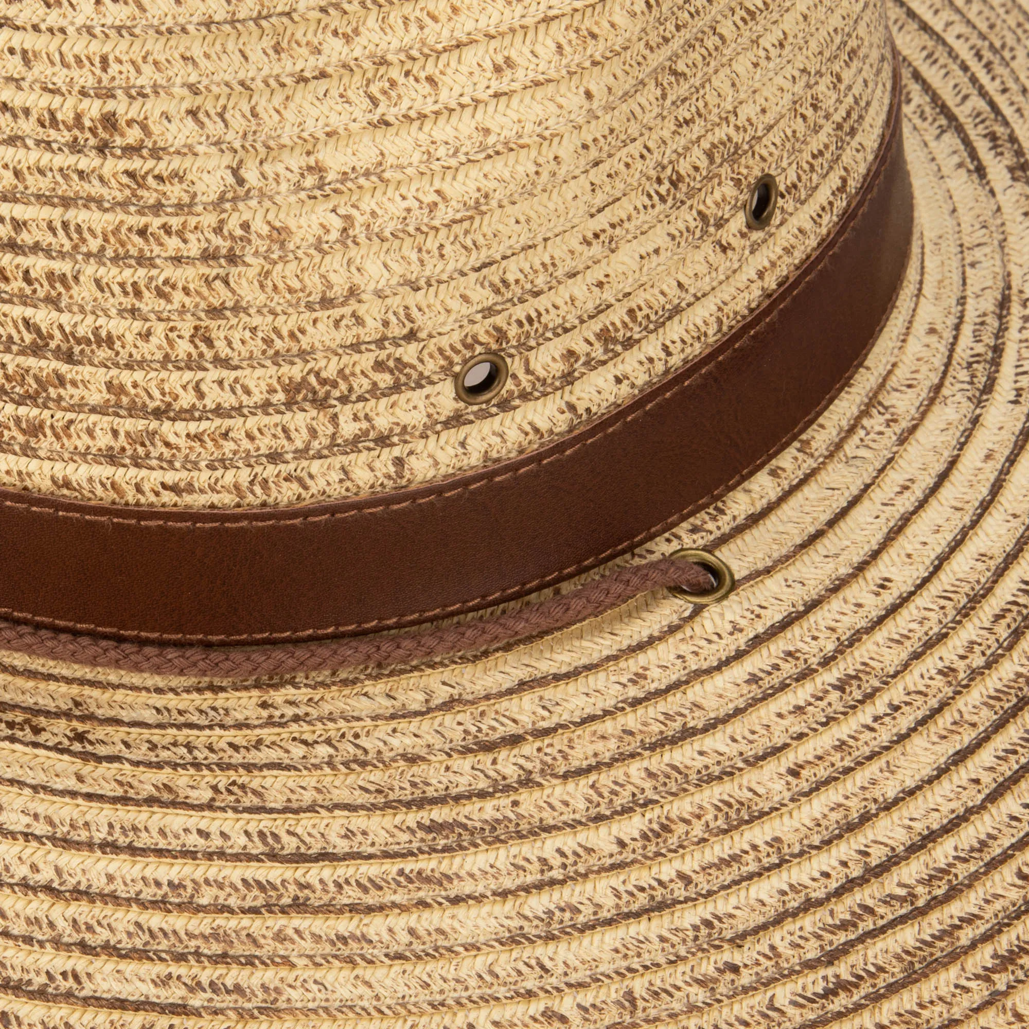 Mens Paperbraid Fedora with Leather Band and Matching Chin Chord