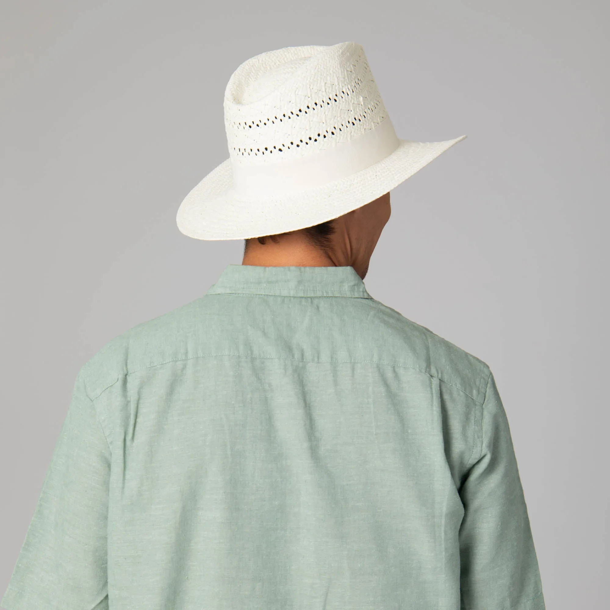 Mens Paperbraid Ivory Fedora