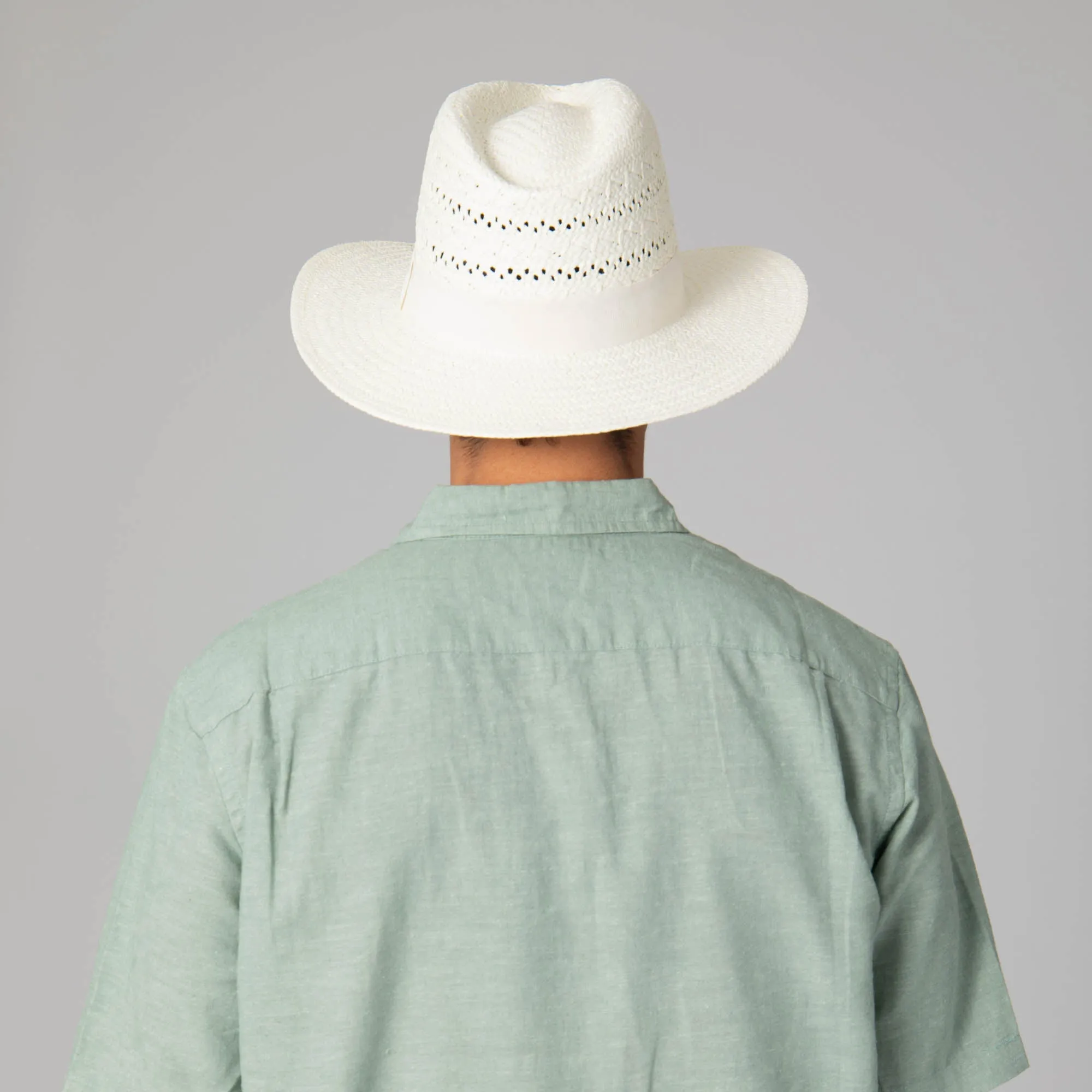 Mens Paperbraid Ivory Fedora