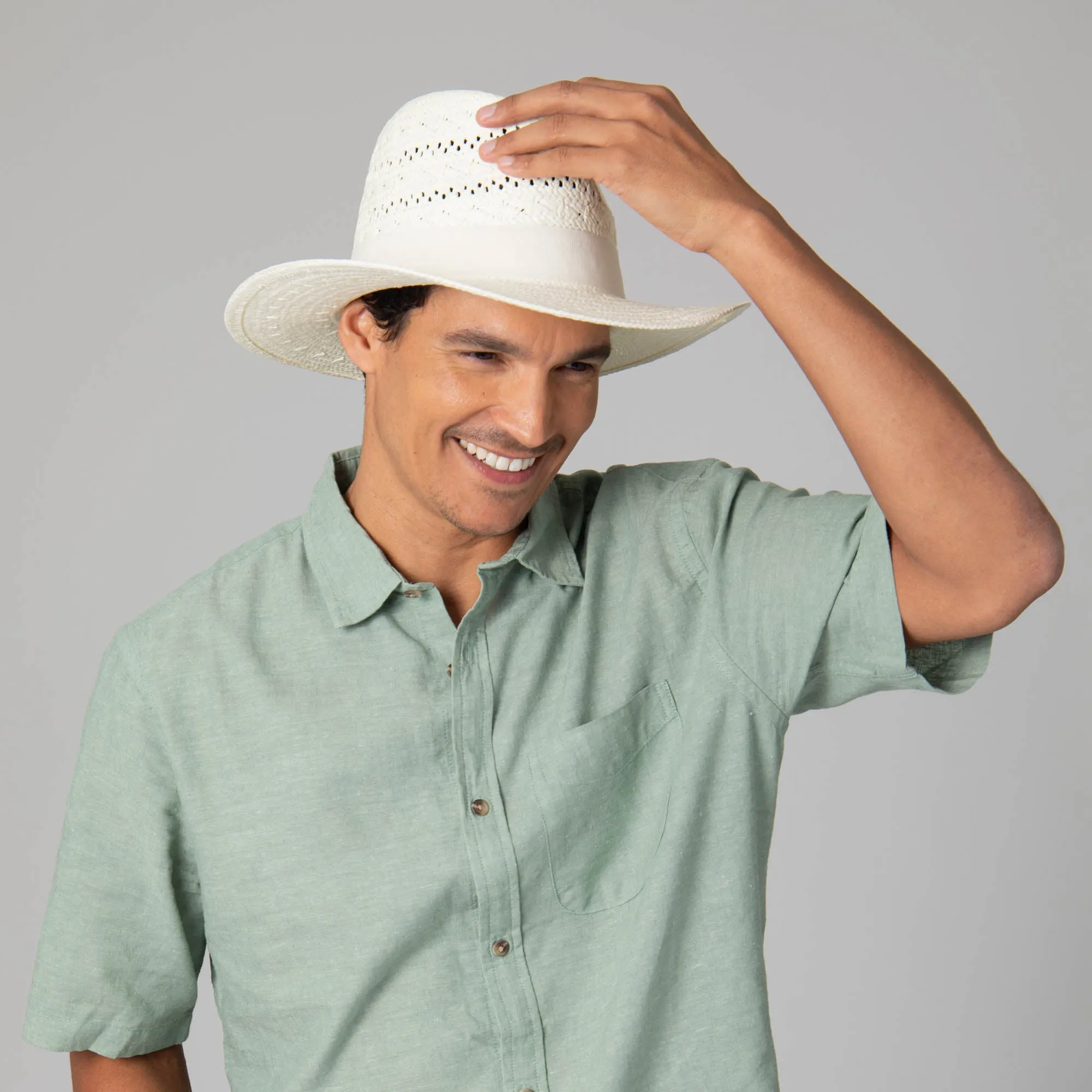 Mens Paperbraid Ivory Fedora