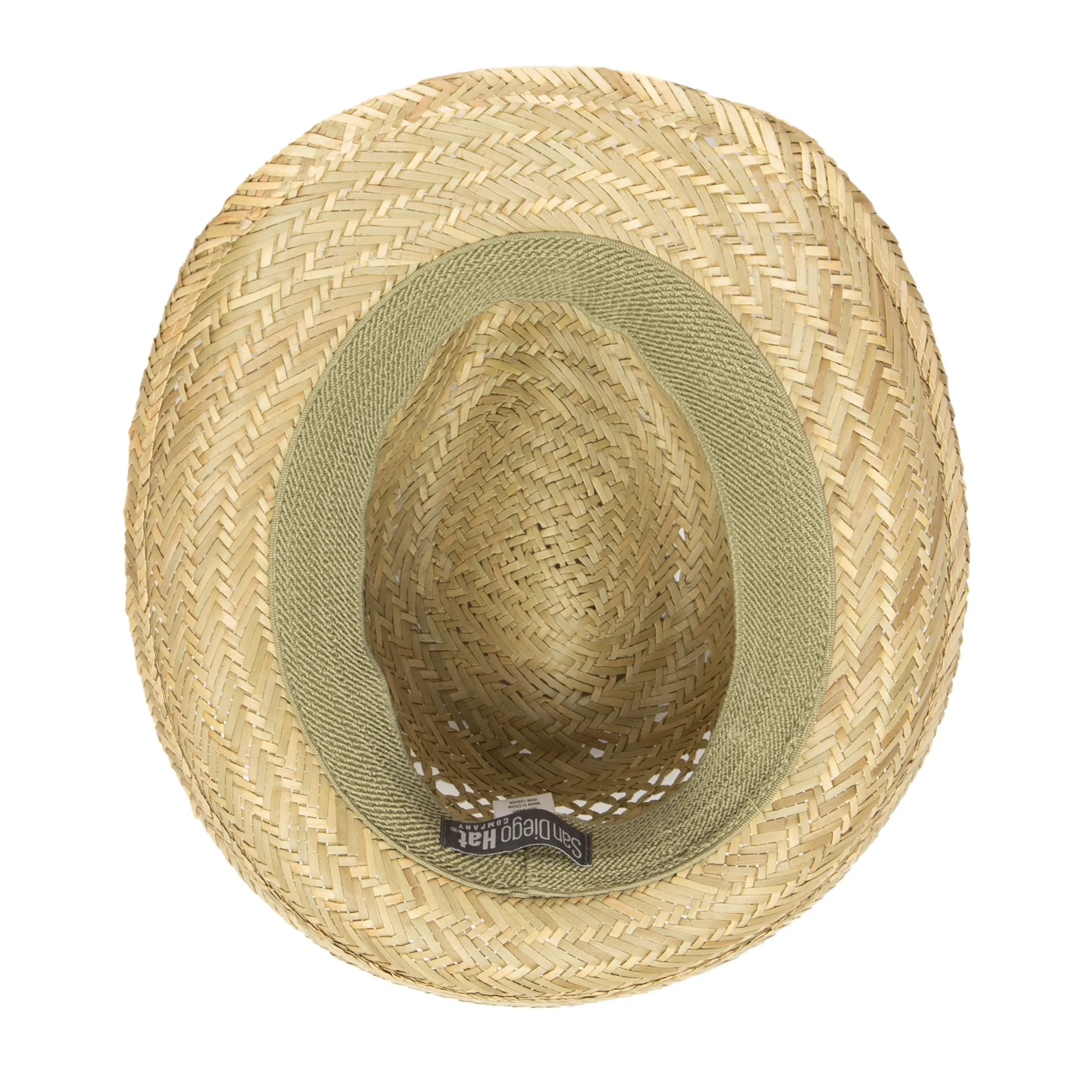 Mens Seagrass Fedora With Multi Color Inset