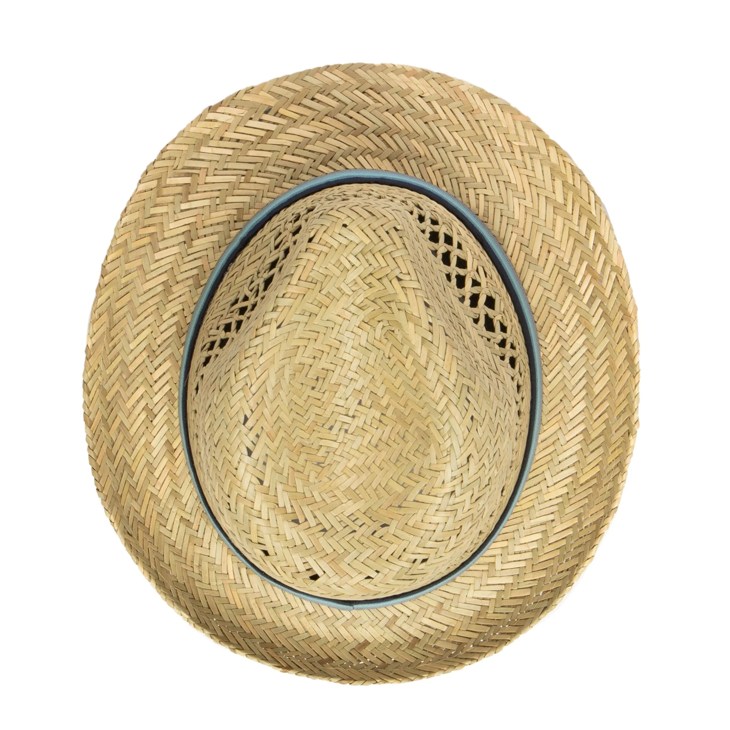 Mens Seagrass Fedora With Multi Color Inset