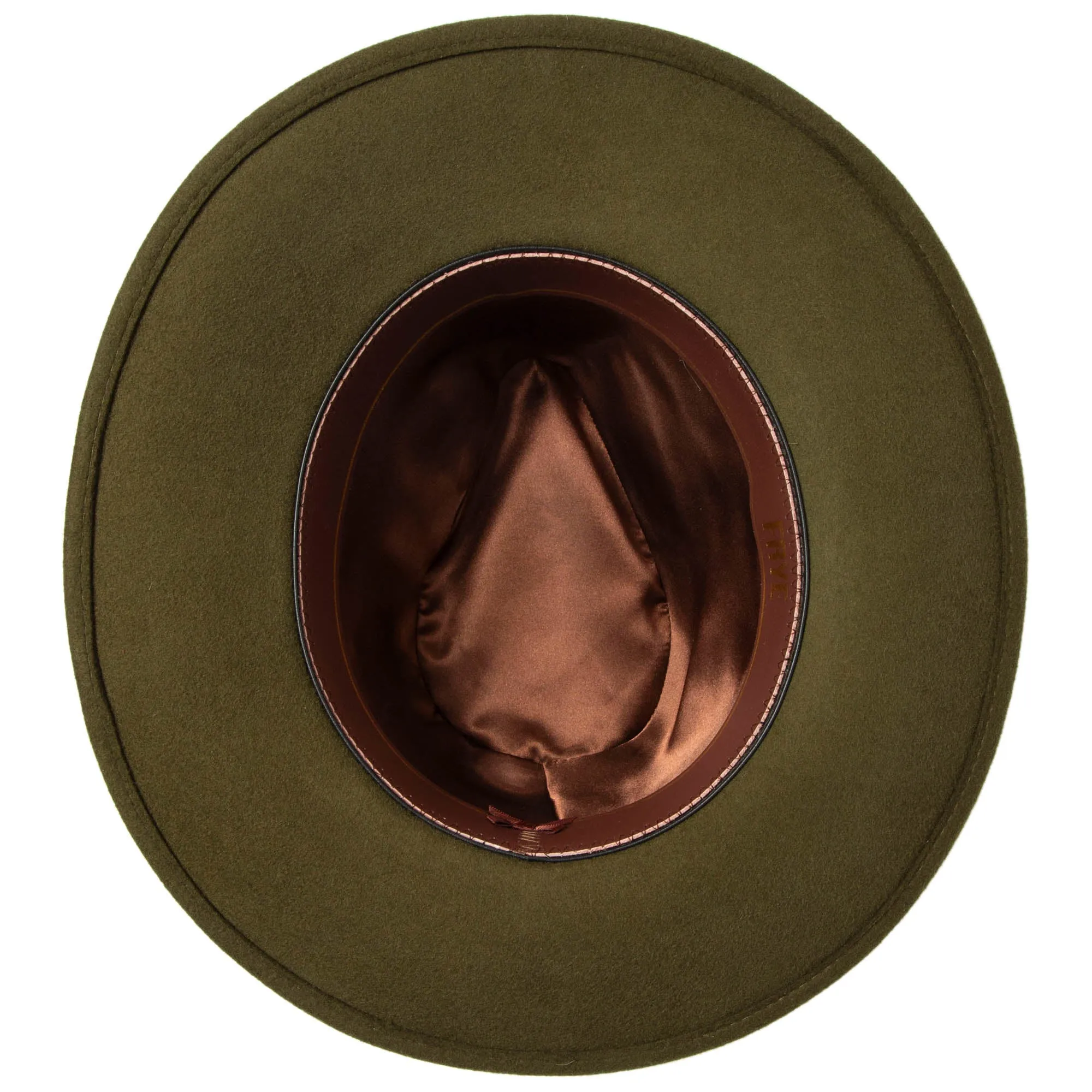 Mens Premium Wool Felt Pinch Crown Fedora Hat with Genuine Leather Band by FRYE