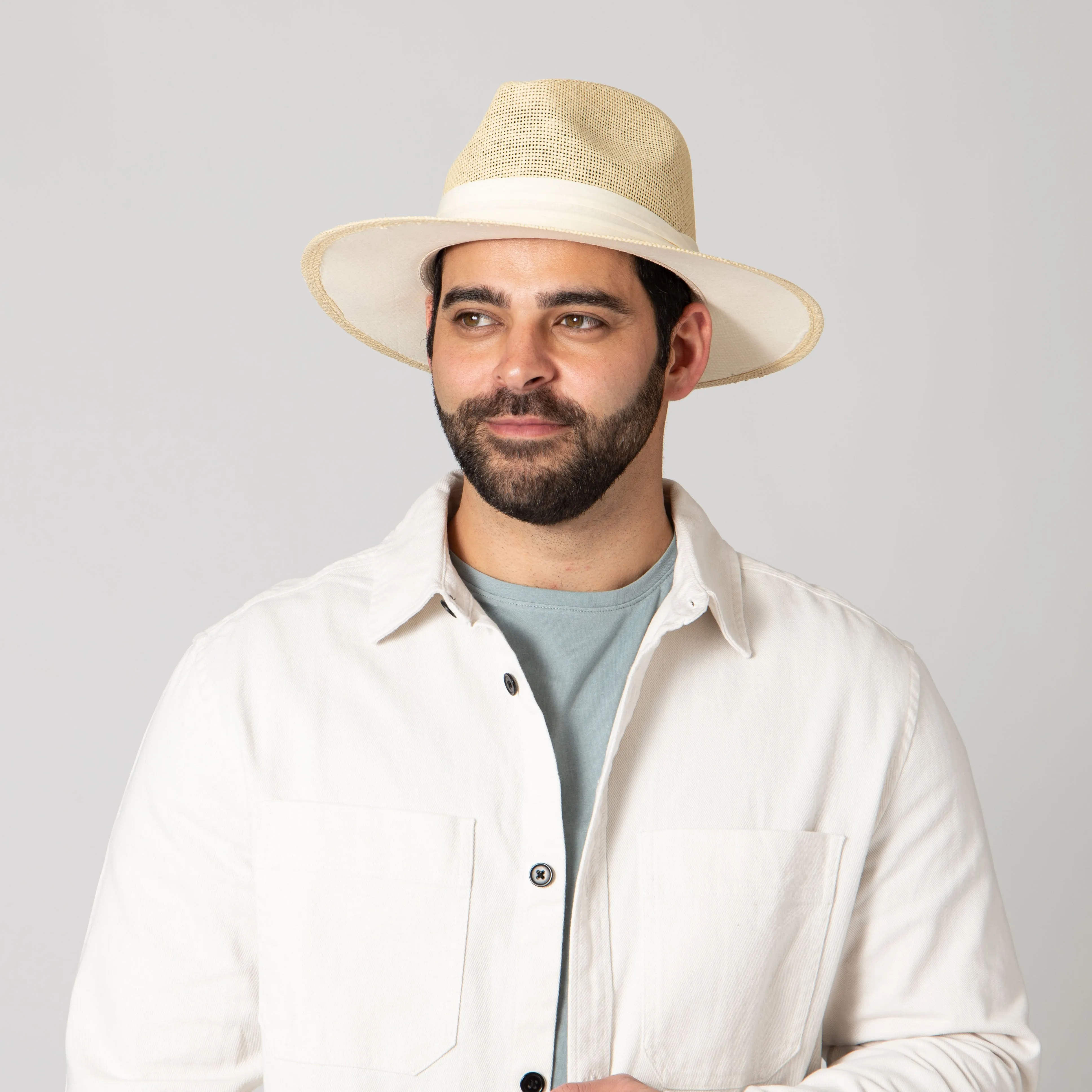 Mens Woven 3" Brim Paper Fedora