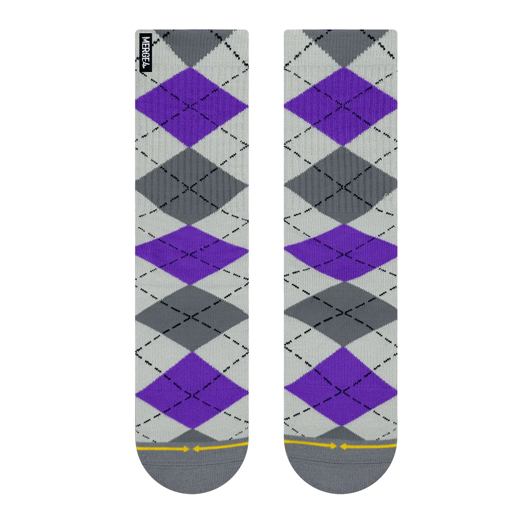 Merge4 x Spidey De Montrond Argyle Grey Bamboo Crew Socks