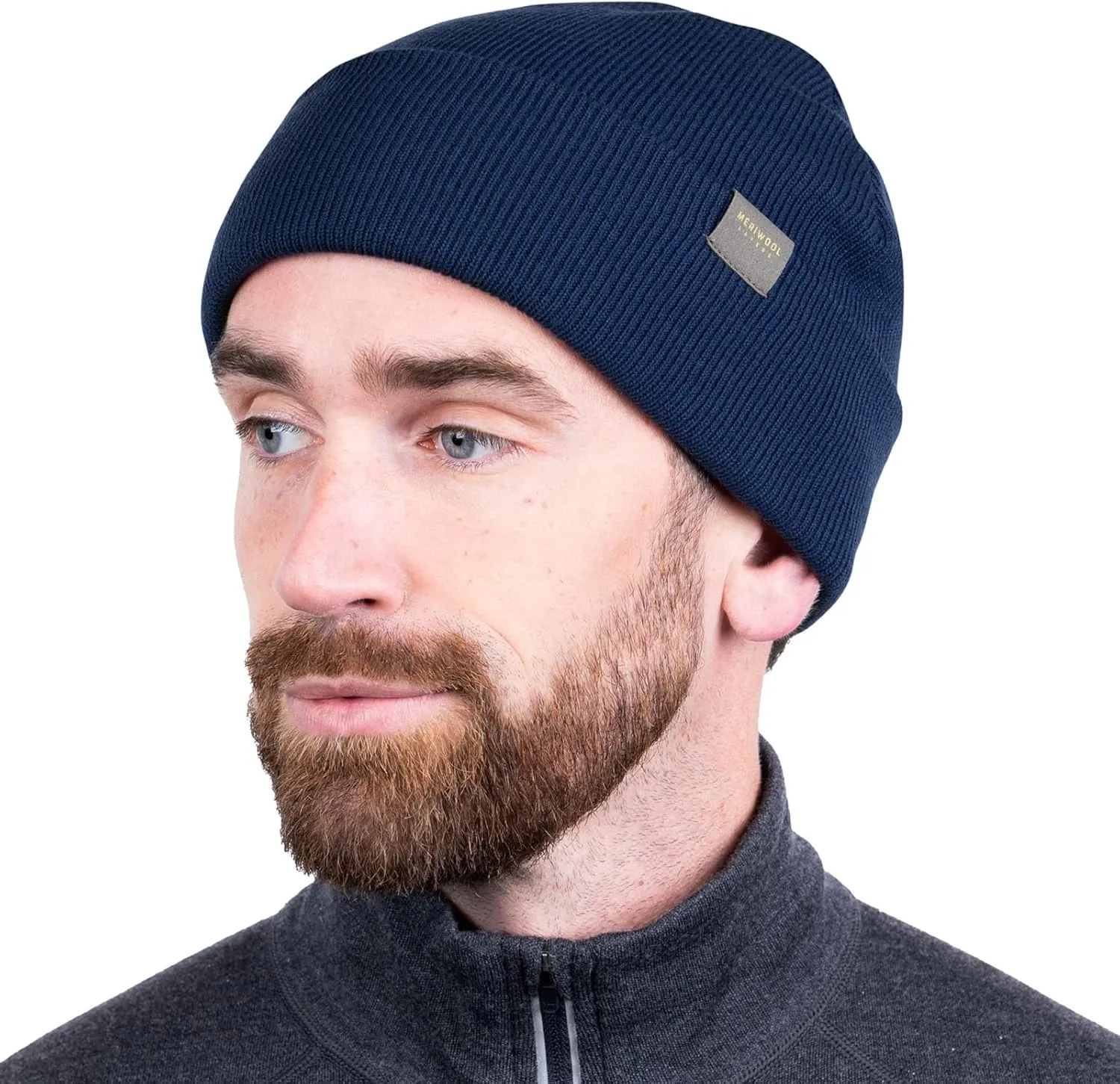 MERIWOOL Beanie for Men and Women - Merino Wool Blend Ribbed Knit Winter Hat