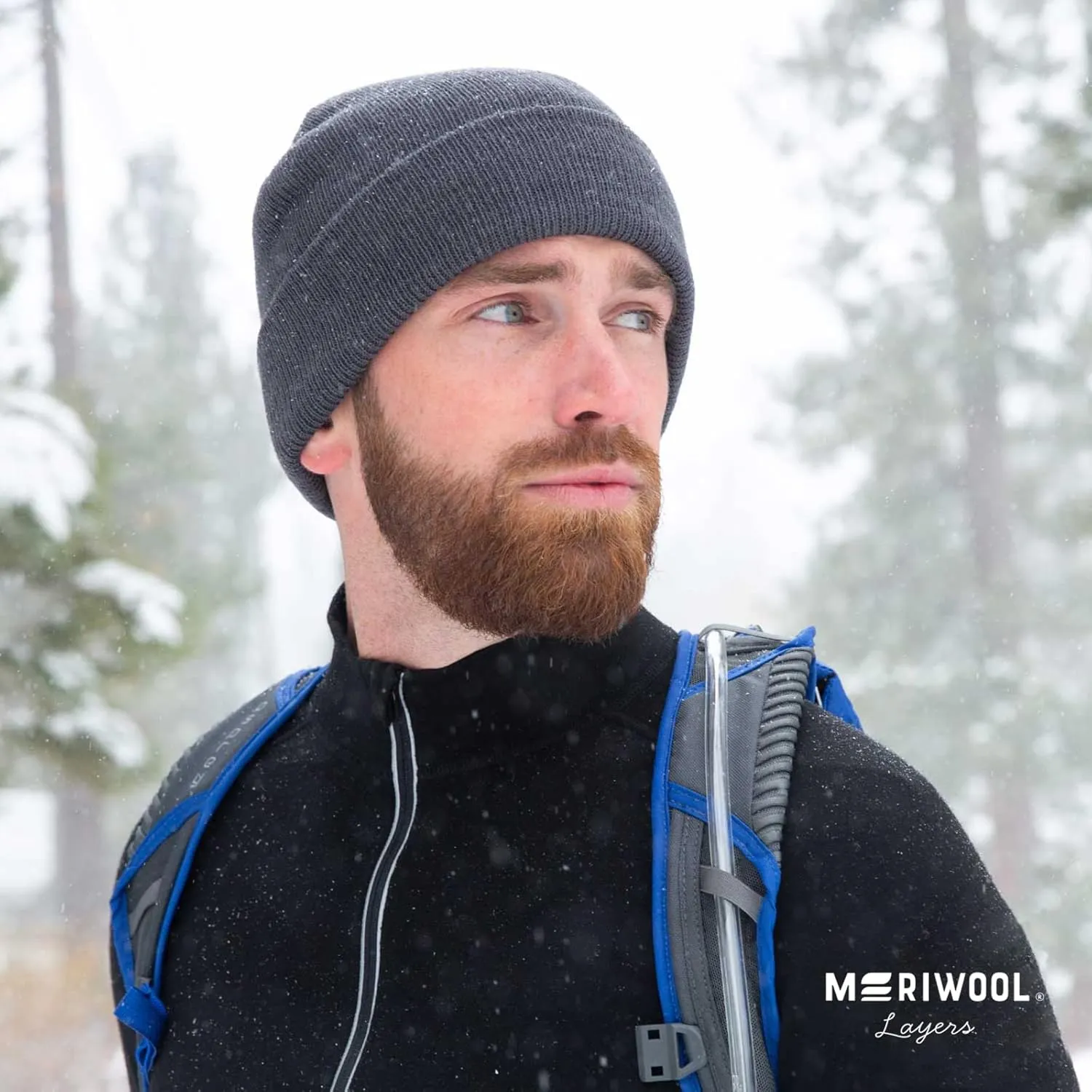 MERIWOOL Beanie for Men and Women - Merino Wool Blend Ribbed Knit Winter Hat
