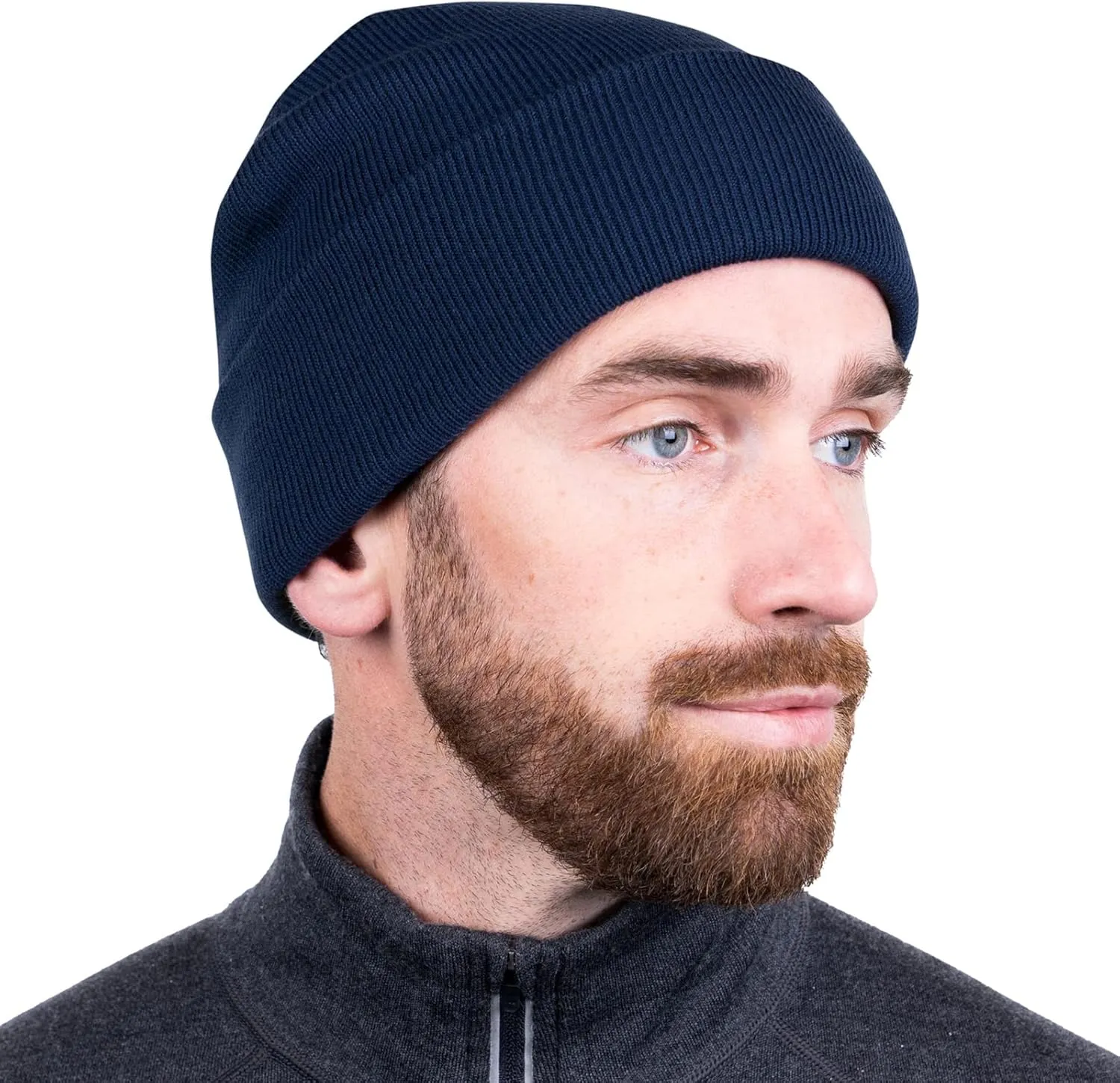 MERIWOOL Beanie for Men and Women - Merino Wool Blend Ribbed Knit Winter Hat