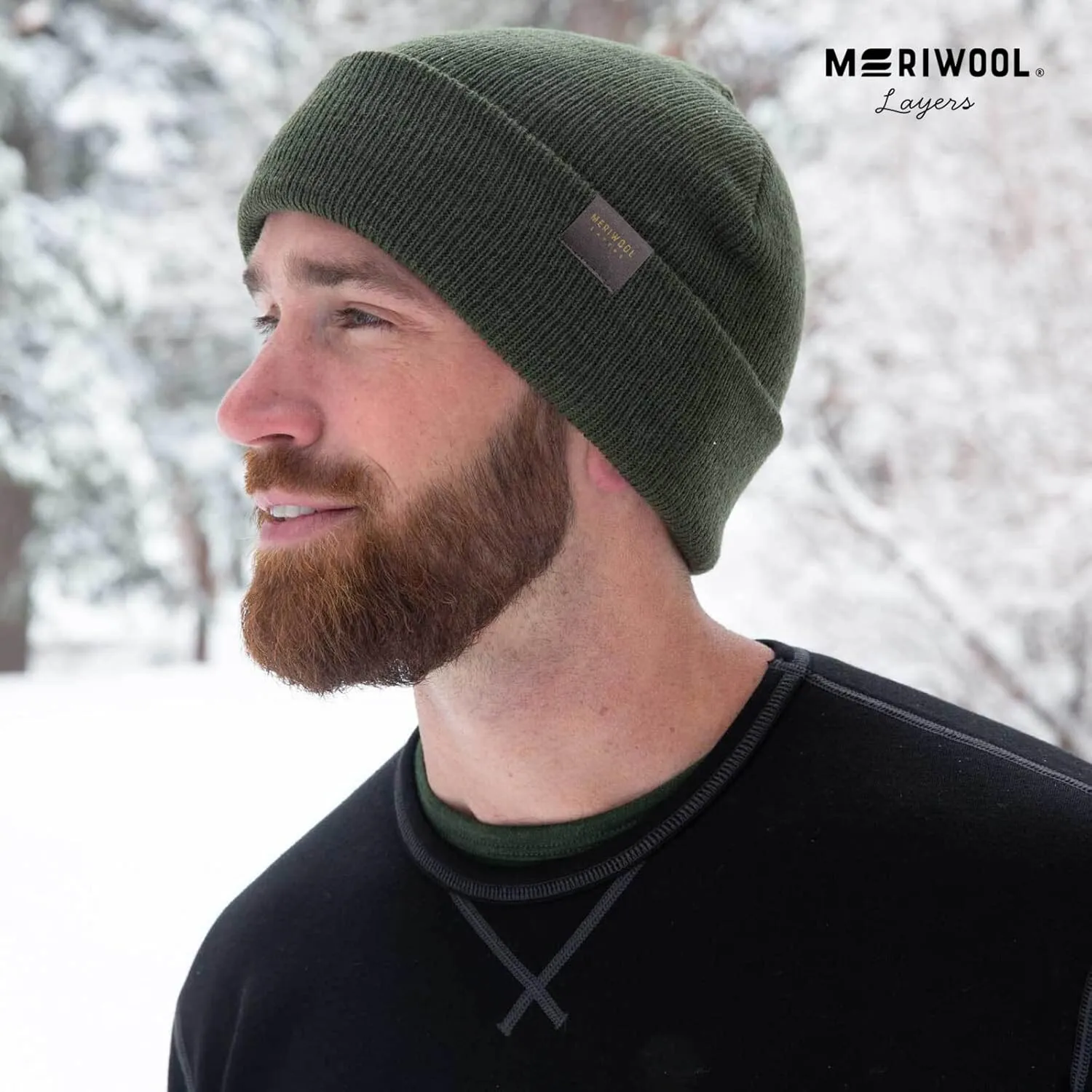 MERIWOOL Beanie for Men and Women - Merino Wool Blend Ribbed Knit Winter Hat