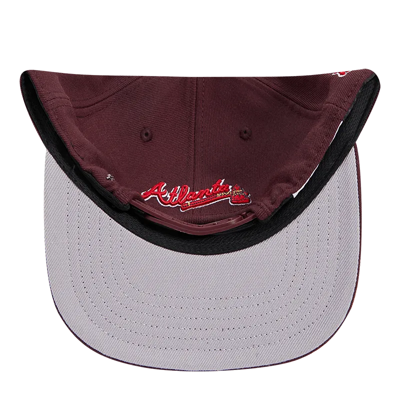 MLB ATLANTA BRAVES CLASSIC LOGO UNISEX SNAPBACK HAT (WINE)