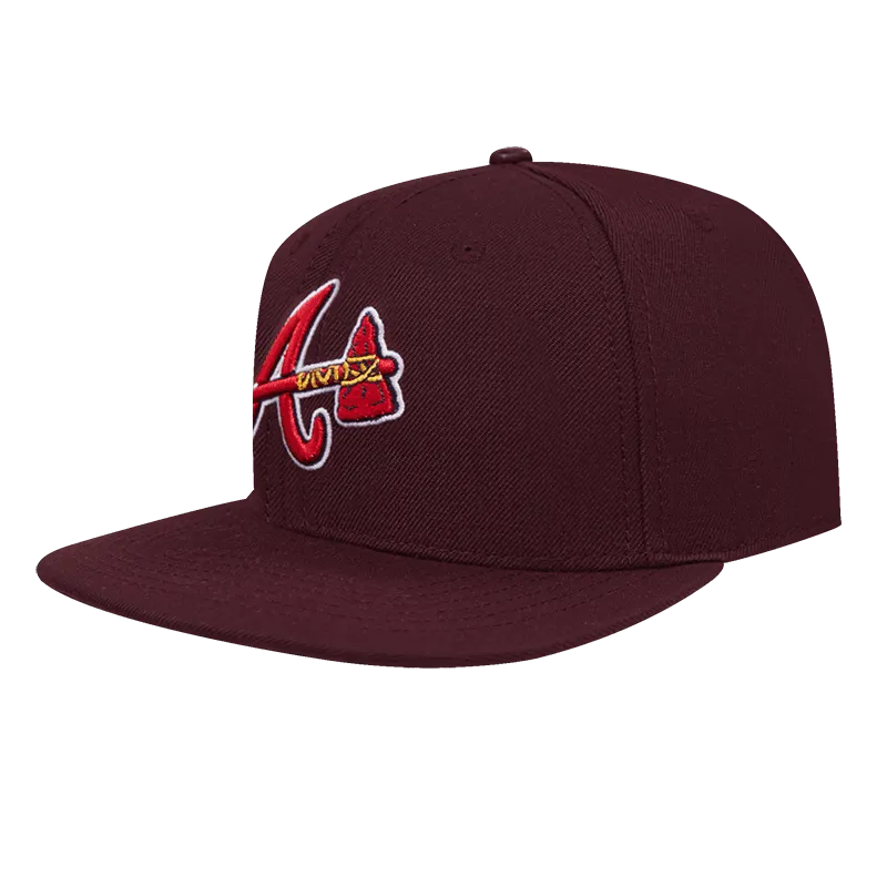 MLB ATLANTA BRAVES CLASSIC LOGO UNISEX SNAPBACK HAT (WINE)