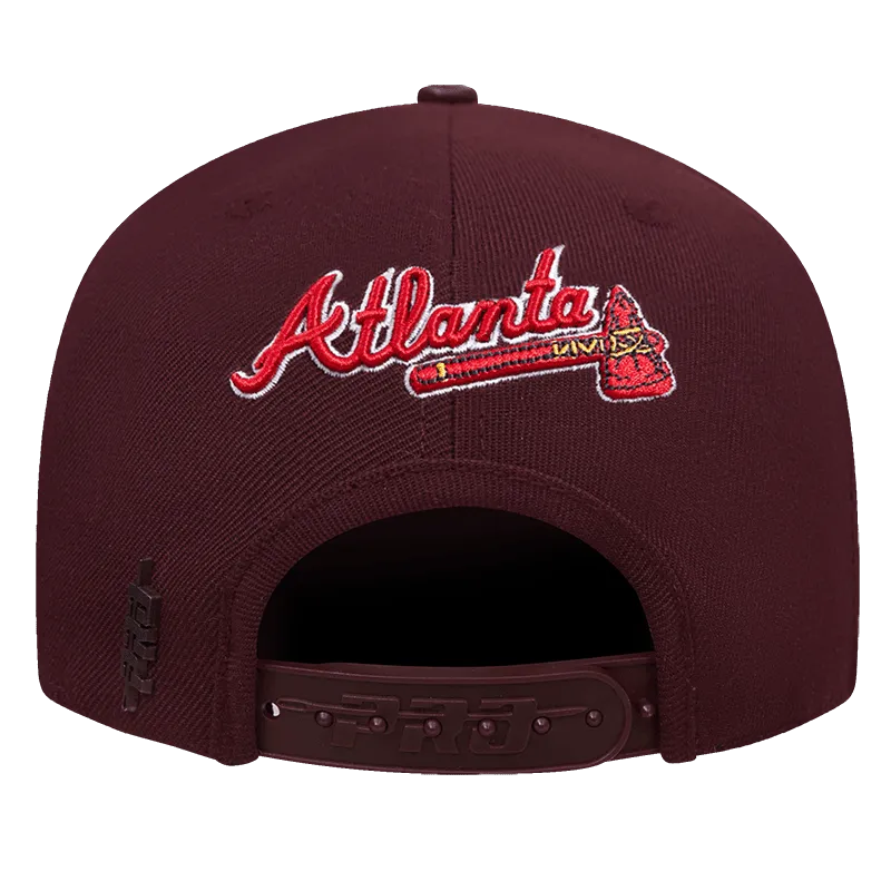 MLB ATLANTA BRAVES CLASSIC LOGO UNISEX SNAPBACK HAT (WINE)