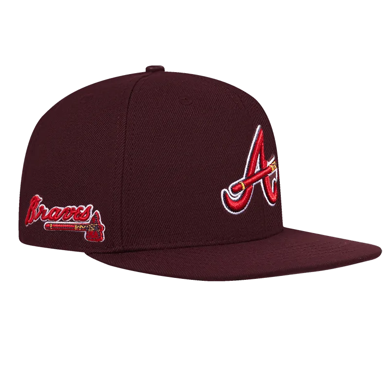 MLB ATLANTA BRAVES CLASSIC LOGO UNISEX SNAPBACK HAT (WINE)