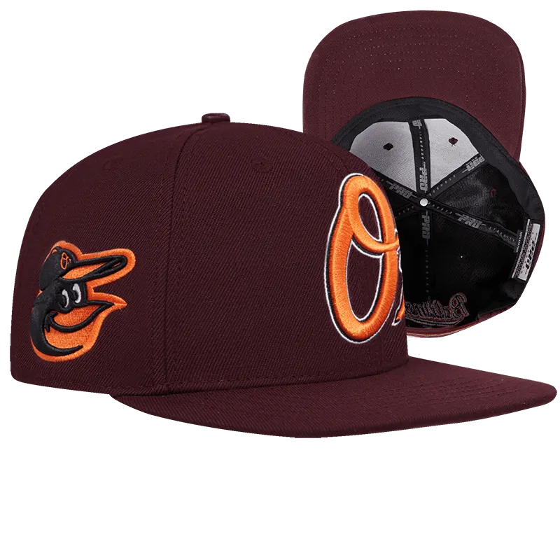 MLB BALTIMORE ORIOLES CLASSIC LOGO UNISEX SNAPBACK HAT (WINE)