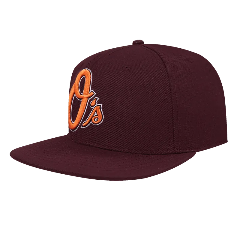 MLB BALTIMORE ORIOLES CLASSIC LOGO UNISEX SNAPBACK HAT (WINE)