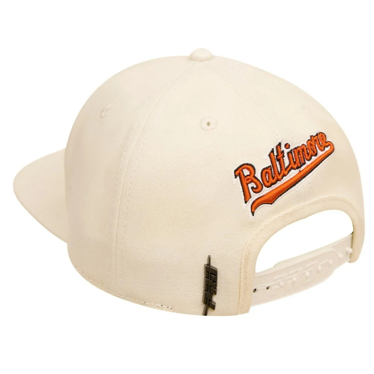 MLB BALTIMORE ORIOLES RETRO CLASSIC UNISEX LOGO WOOL SNAPBACK HAT (EGGSHELL)