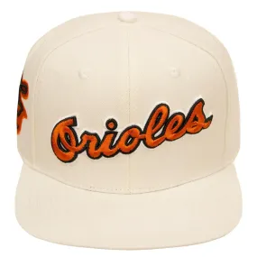 MLB BALTIMORE ORIOLES RETRO CLASSIC UNISEX LOGO WOOL SNAPBACK HAT (EGGSHELL)