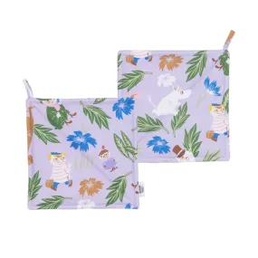 Moomin Flower Garden Pot Holders 2-pack Purple